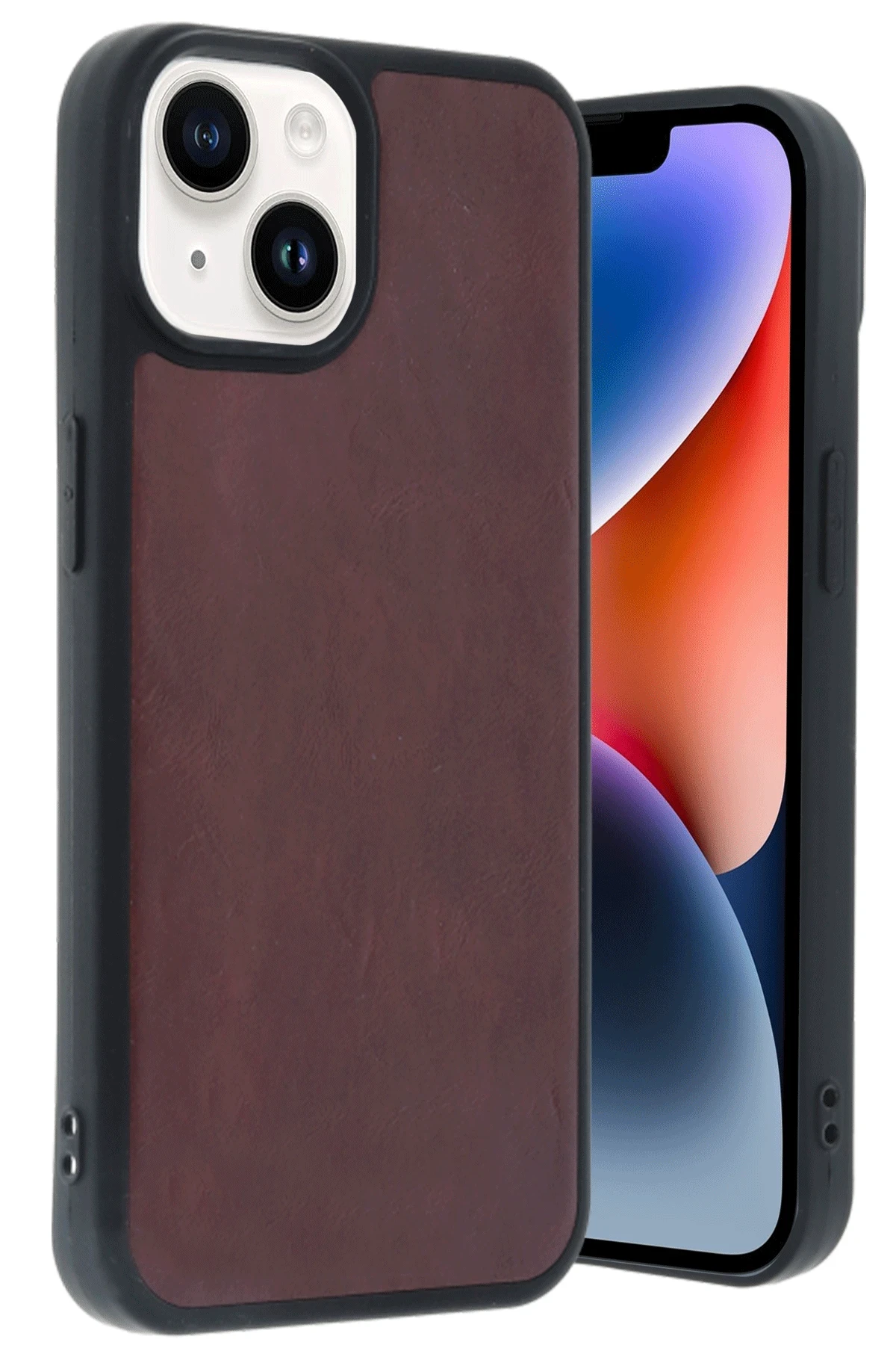 Newface iPhone 14 Kılıf Aras Deri Kapak - Bordo