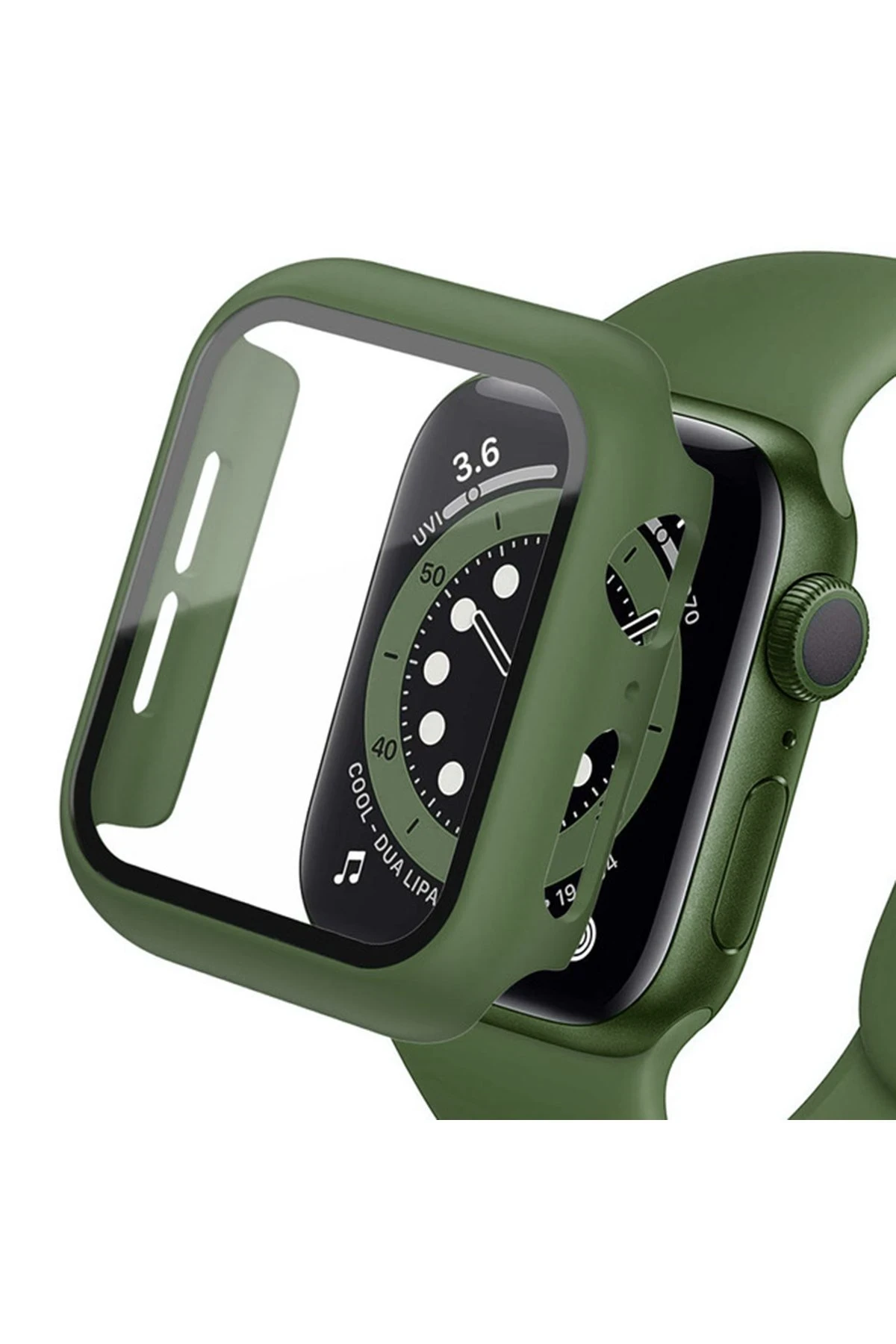 Newface Apple Watch 38mm Camlı Kasa Ekran Koruyucu - Koyu Yeşil