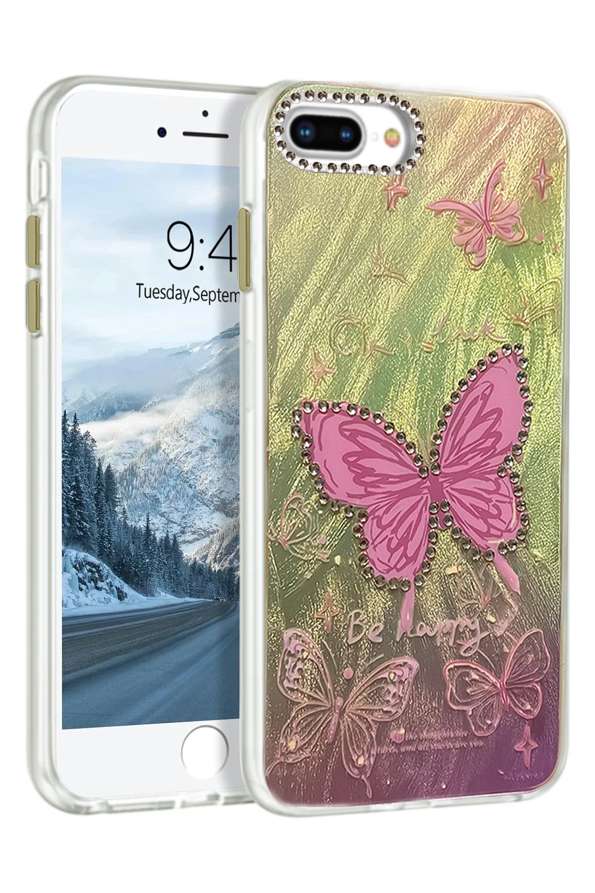 Newface iPhone 7 Plus Kılıf Blade Aynalı Desenli Kapak - Desen 5