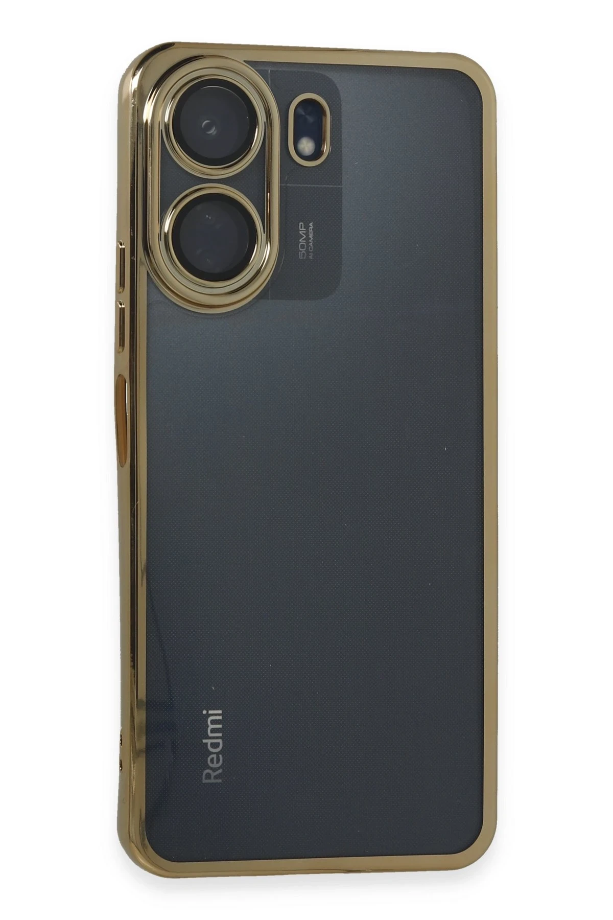 Newface Xiaomi Redmi 13C Kılıf Razer Lensli Silikon - Gold