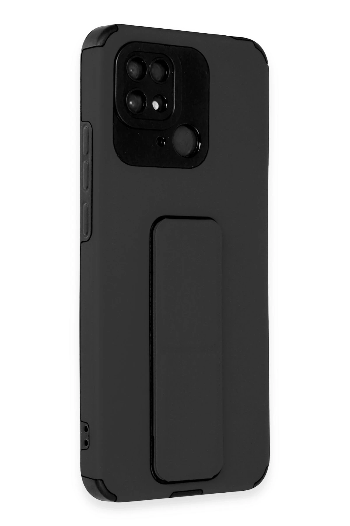 Newface Xiaomi Redmi 10C Kılıf Mega Standlı Silikon - Siyah