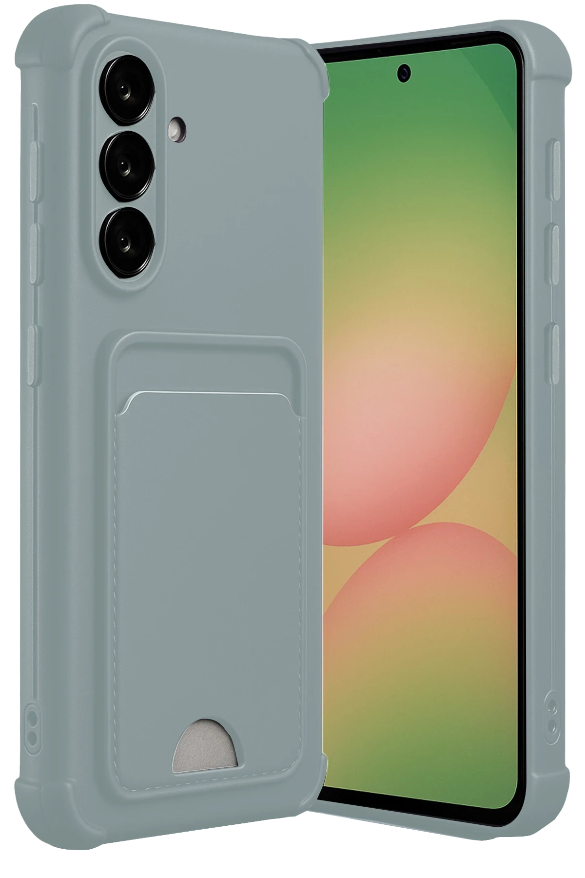 Newface Samsung Galaxy A36 Kılıf Kelvin Kartvizitli Silikon - Açık Yeşil