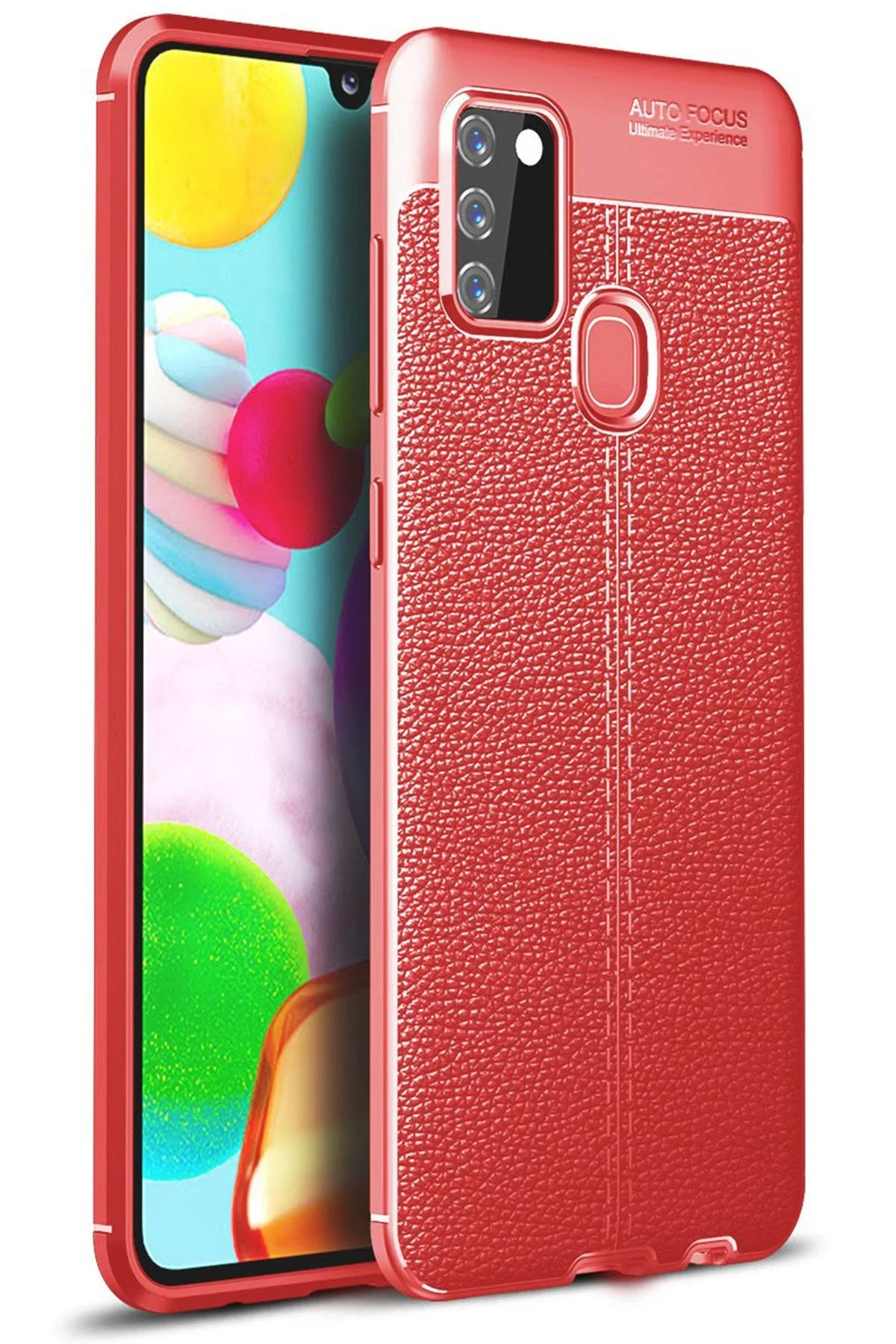 Newface Samsung Galaxy A21S Kılıf Auto Focus Kapak - Kırmızı