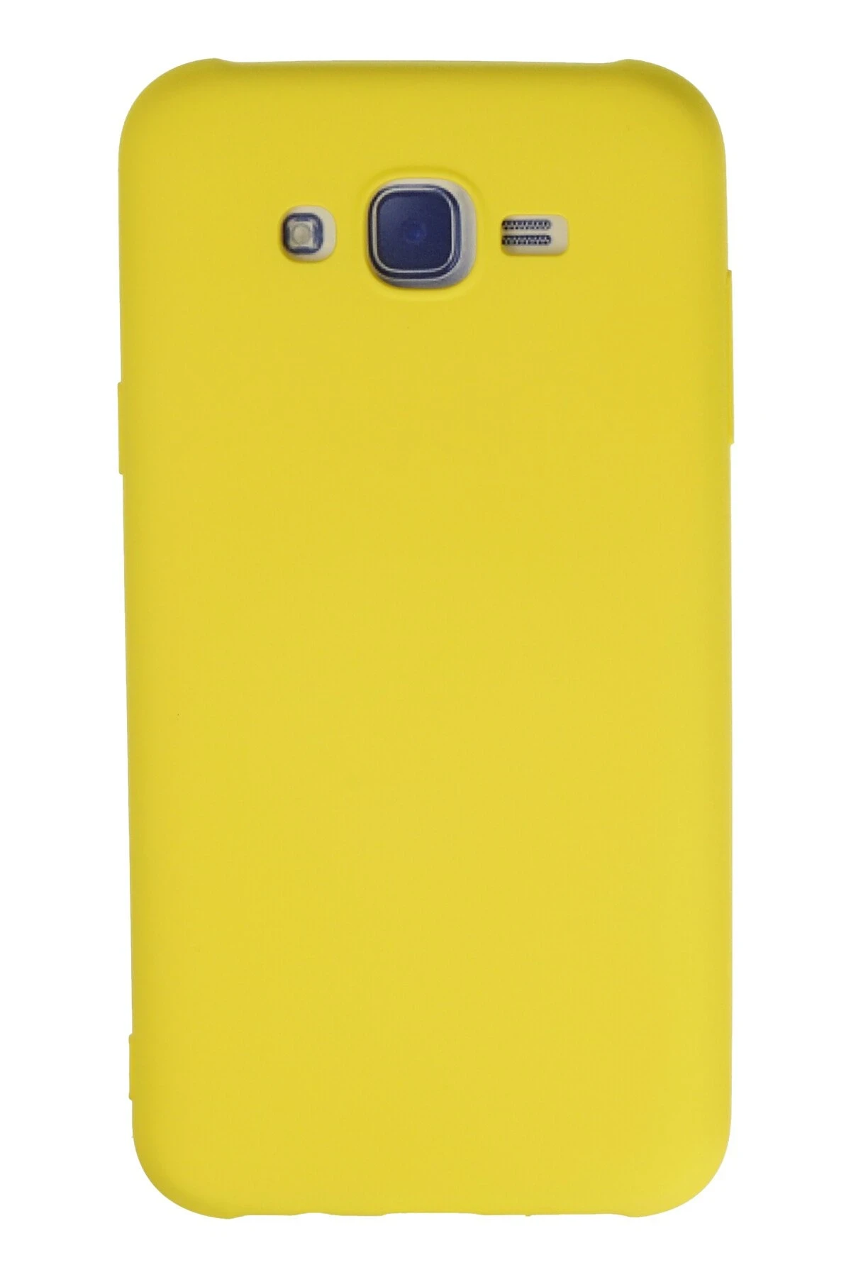 Newface Samsung Galaxy J7 Kılıf Nano içi Kadife Silikon - Sarı