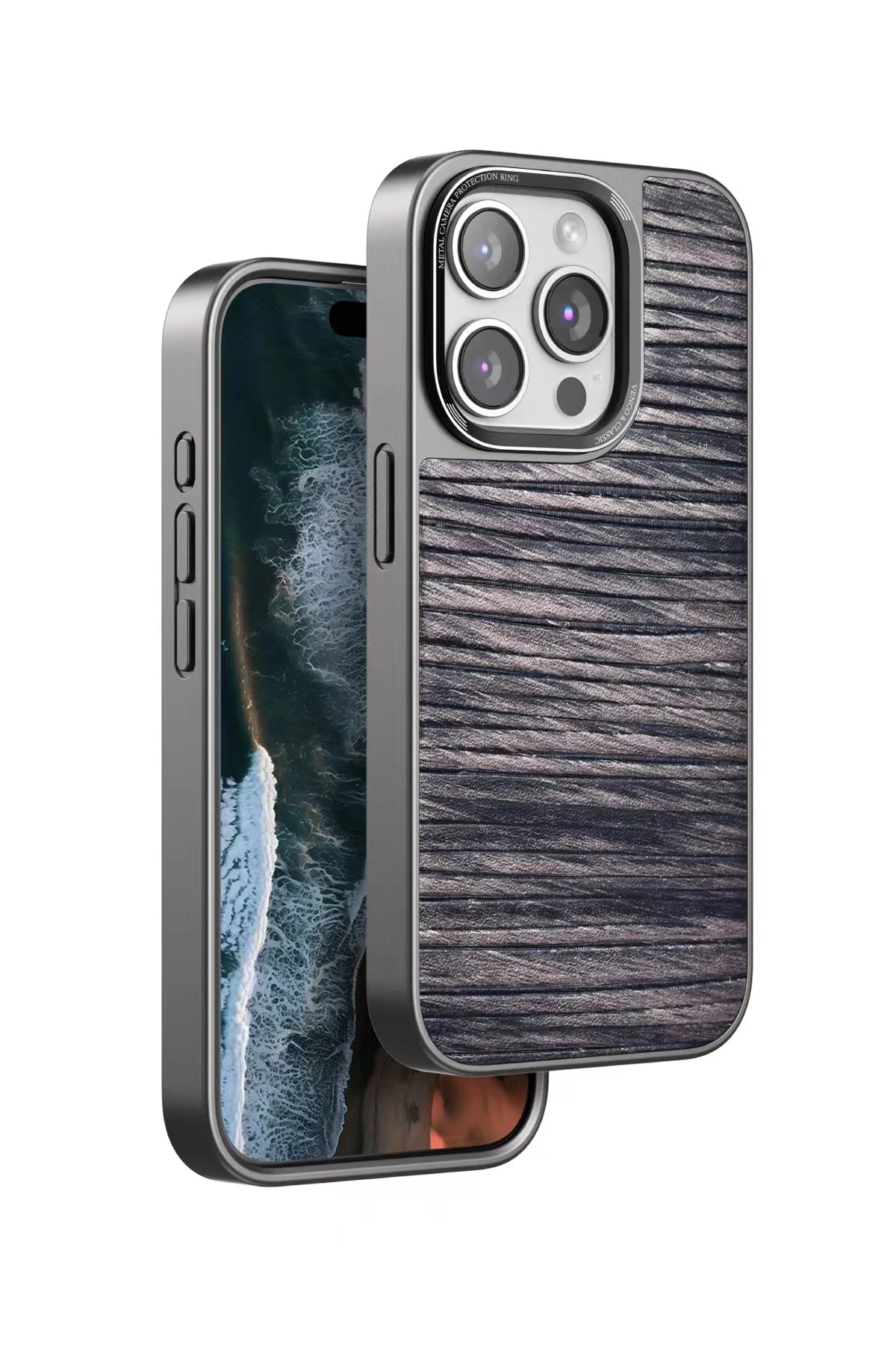 Venco iPhone 14 Pro Max Wave Kapak - Kahverengi