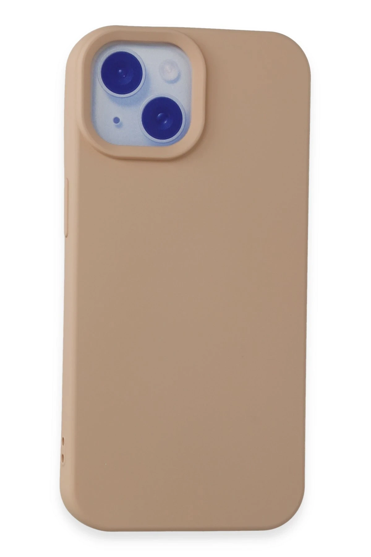 Newface iPhone 15 Kılıf Nano içi Kadife Silikon - Pudra