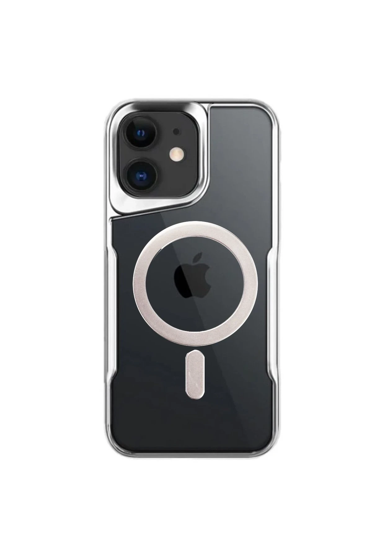 Newface iPhone 11 Kılıf Boyi Magsafe Silikon Kapak - Gümüş