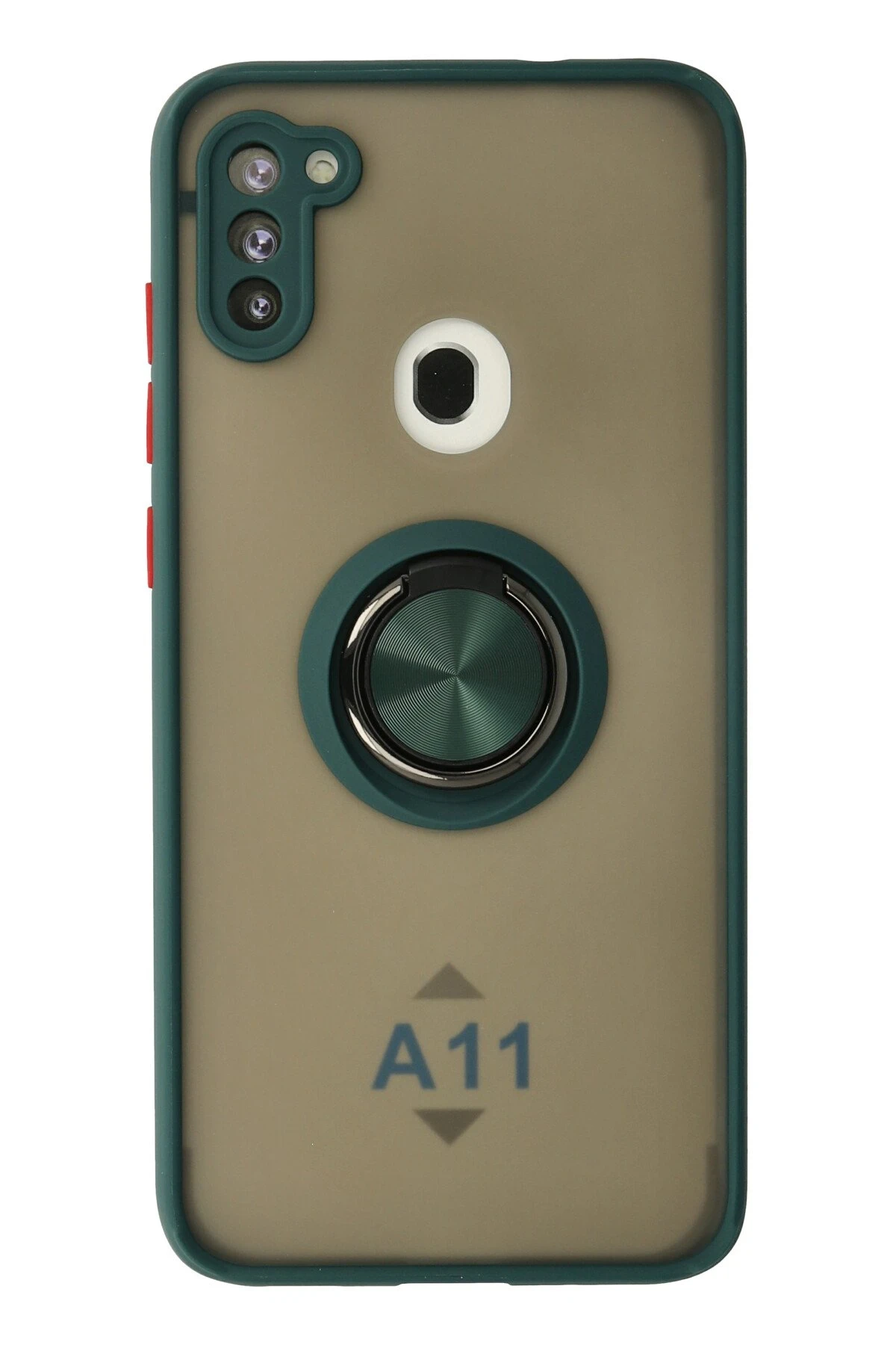 Newface Samsung Galaxy A11 Kılıf Montreal Yüzüklü Silikon Kapak - Yeşil