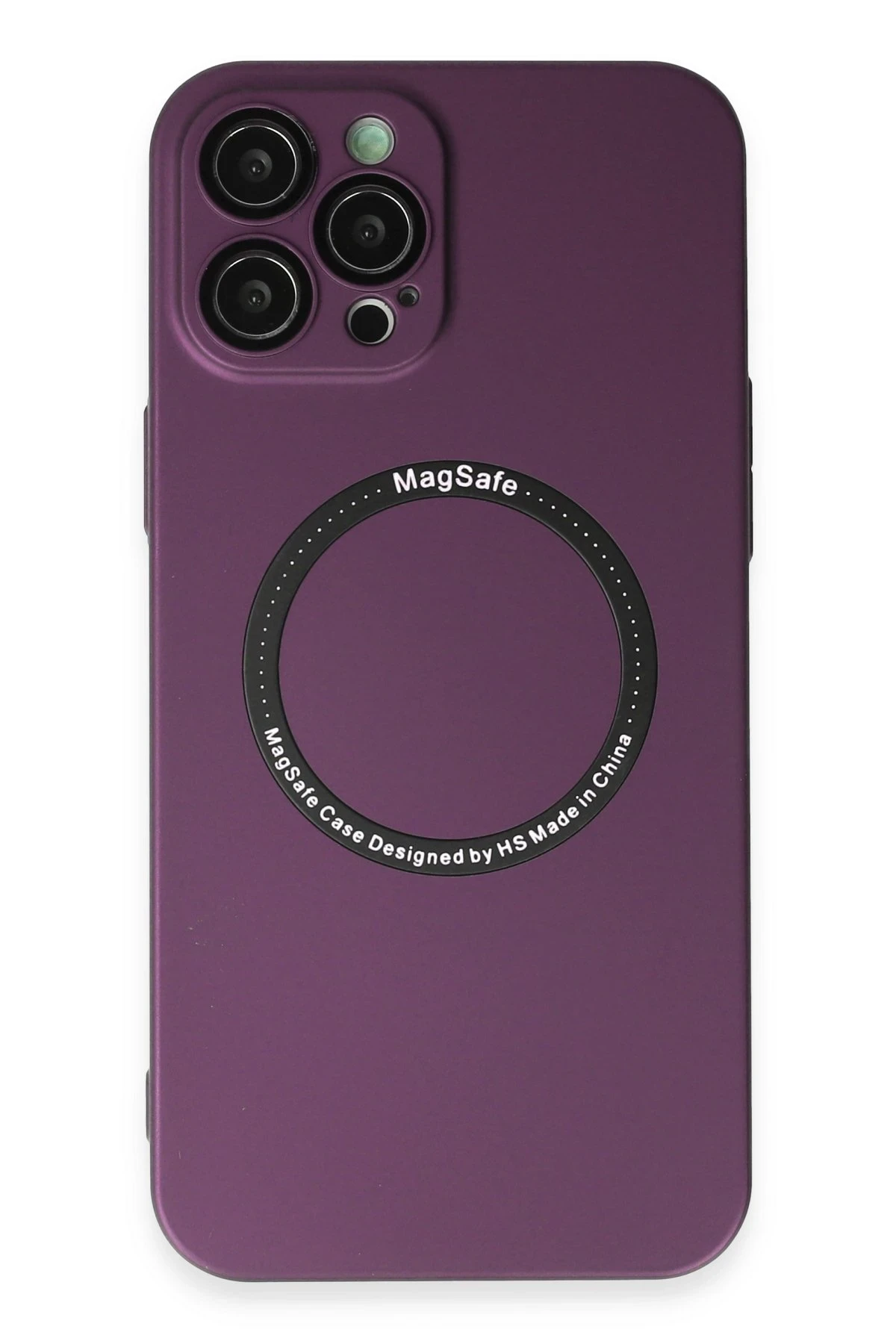 Newface iPhone 12 Pro Max Kılıf Jack Magneticsafe Lens Silikon - Mürdüm
