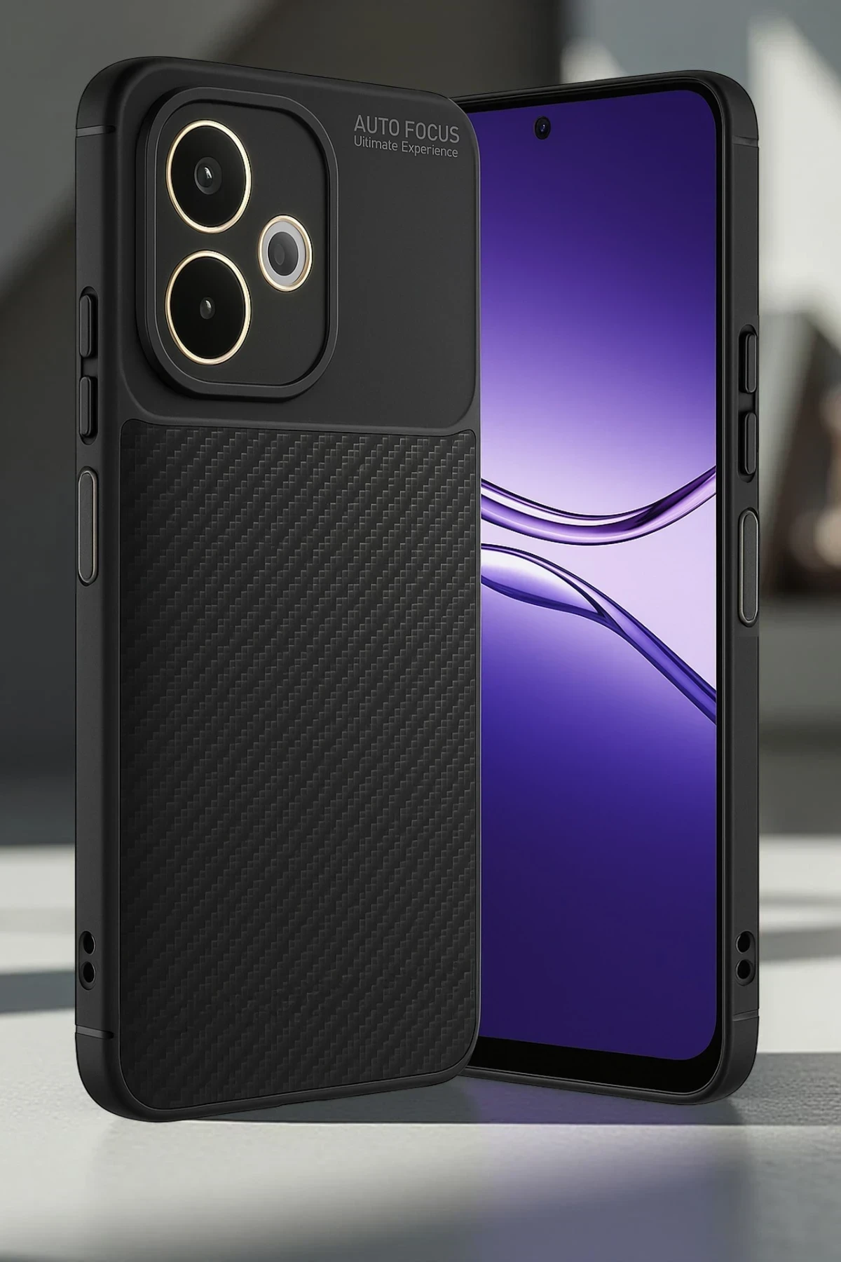 Newface Oppo A5 Pro 4G Kılıf Auto Focus Karbon Kapak - Koyu Yeşil