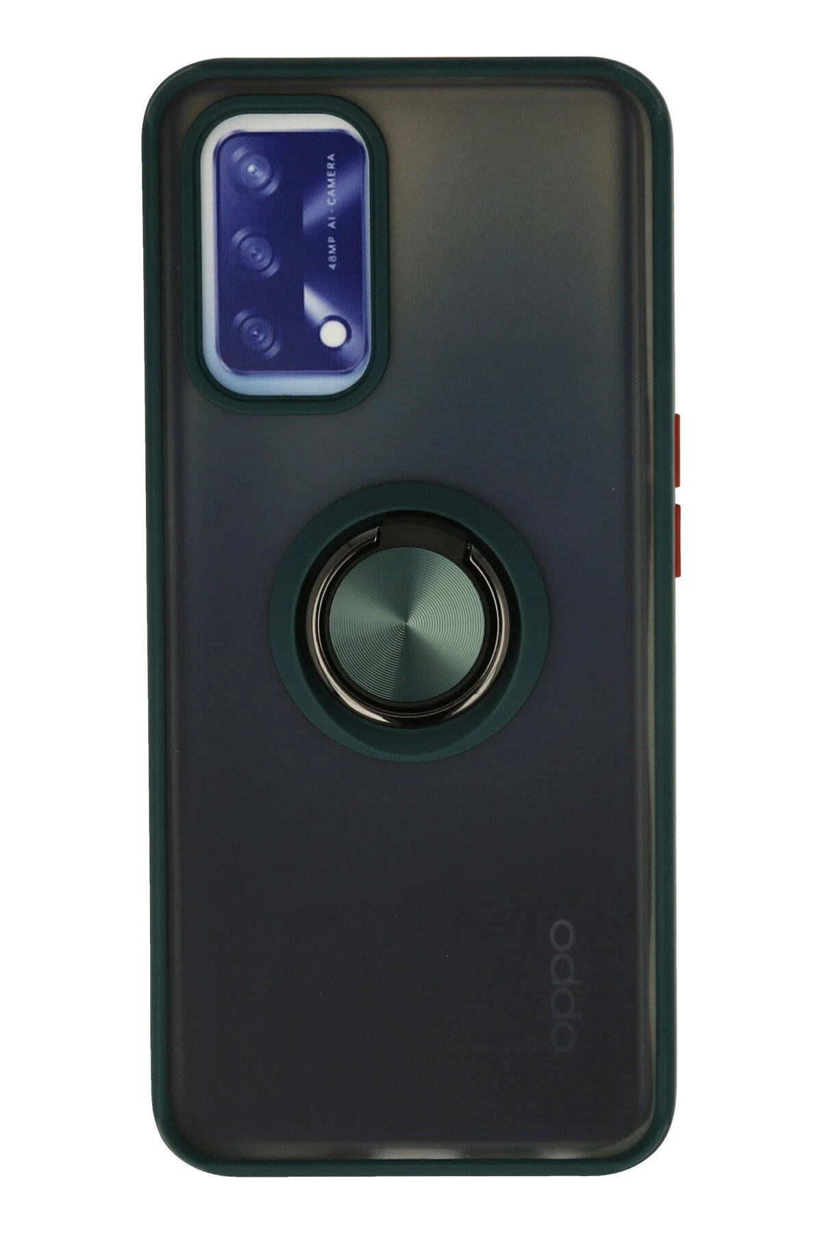 Newface Oppo A74 4G Kılıf Montreal Yüzüklü Silikon Kapak - Yeşil