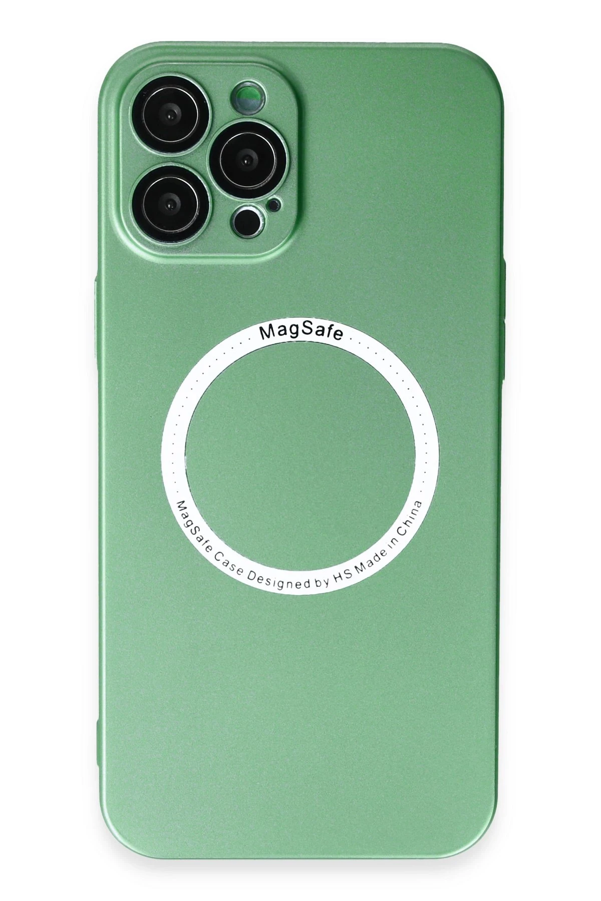 Newface iPhone 12 Pro Max Kılıf Jack Magneticsafe Lens Silikon - Yeşil