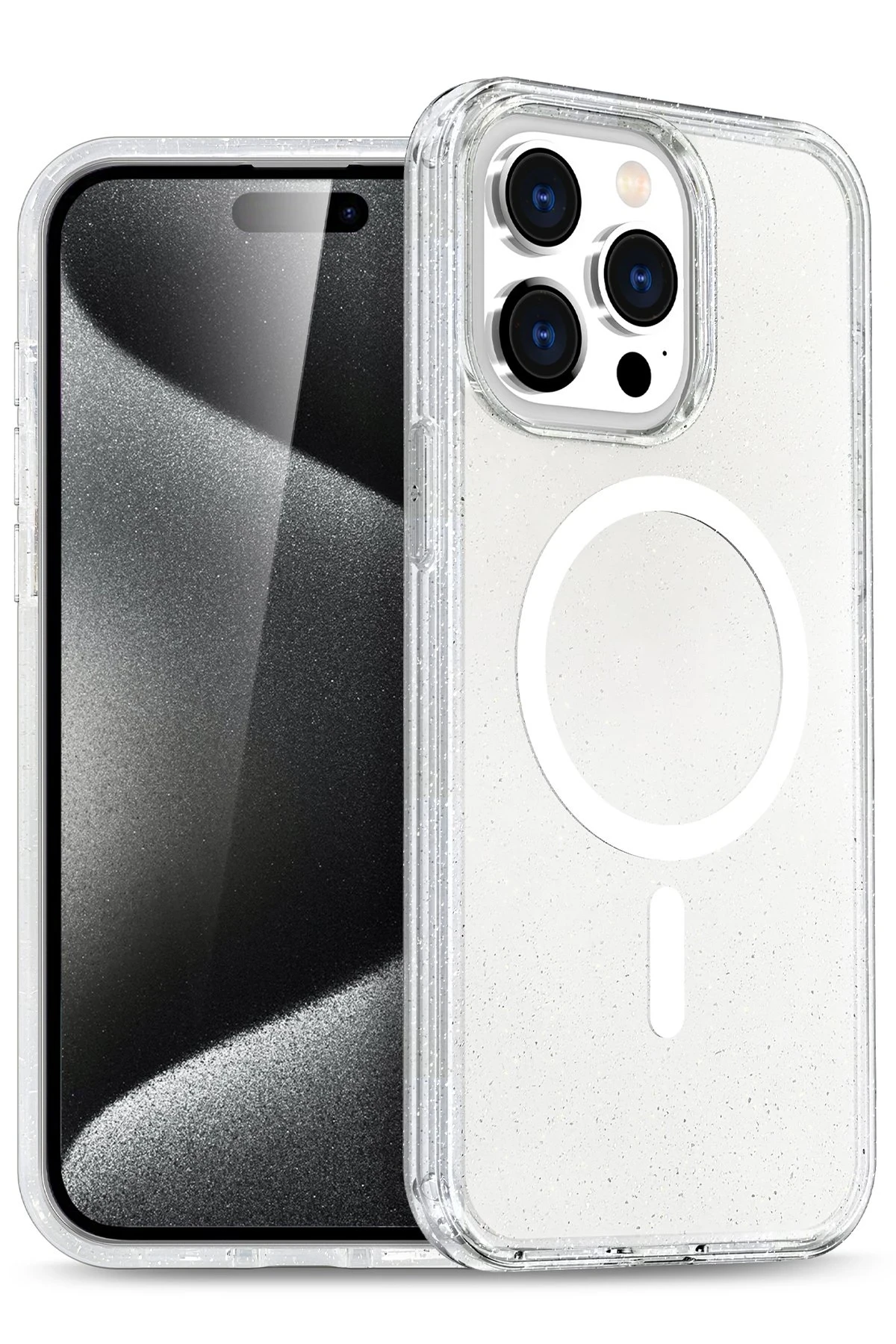 Newface iPhone 15 Pro Kılıf Glow Magsafe Kapak - Şeffaf