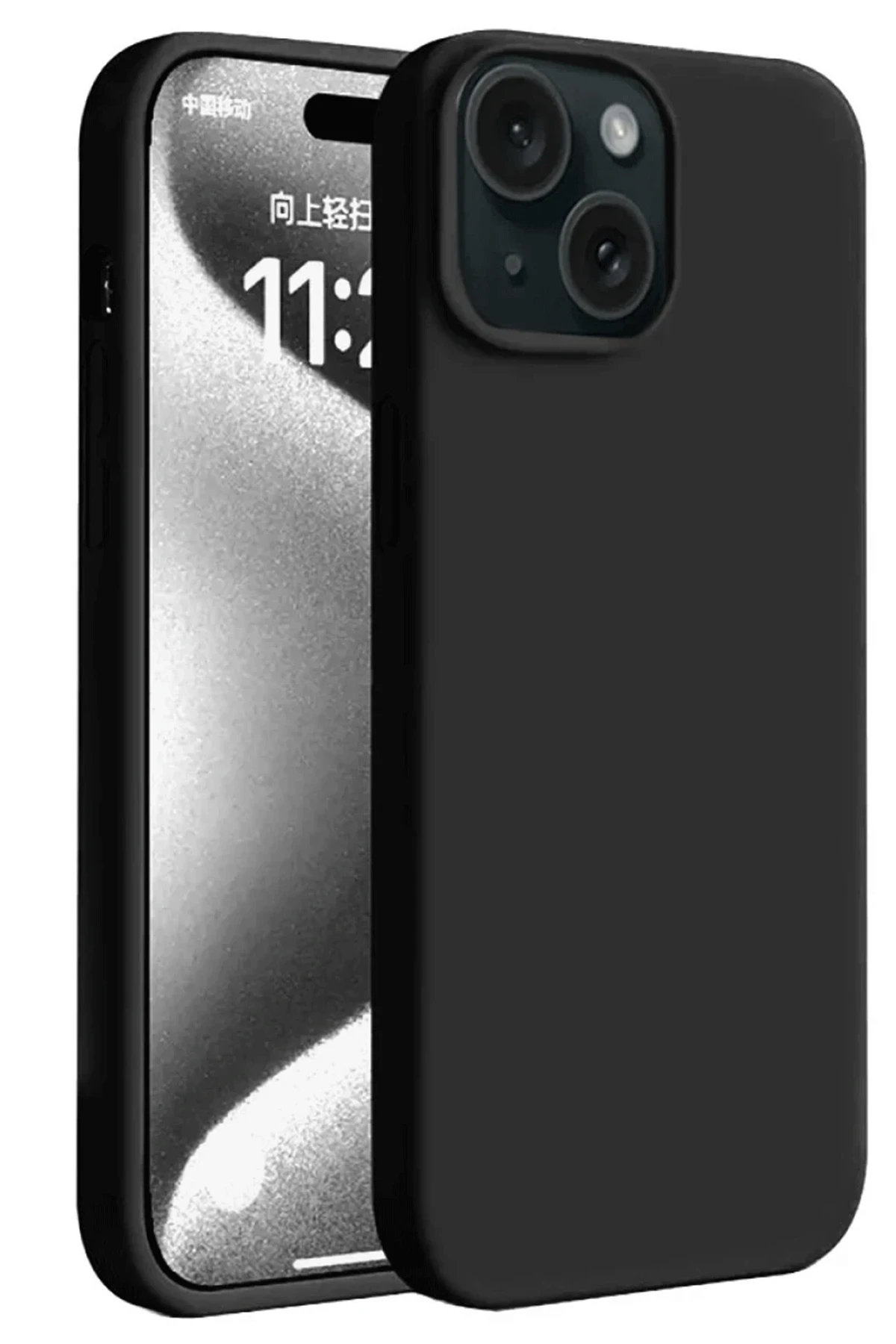 Newface iPhone 15 Kılıf First Silikon - Siyah