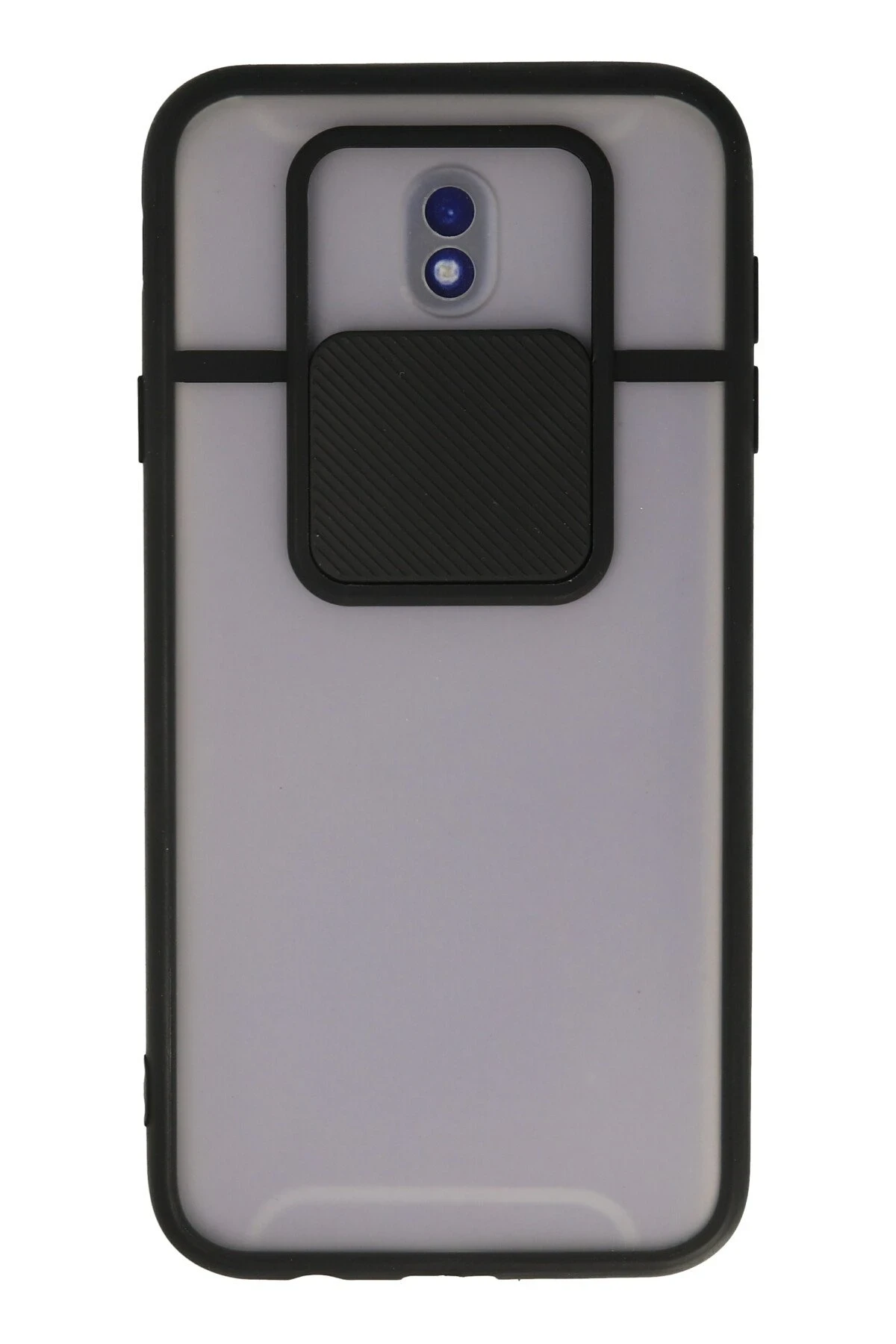 Newface Samsung Galaxy J7 Pro / J730 Kılıf Palm Buzlu Kamera Sürgülü Silikon - Siyah