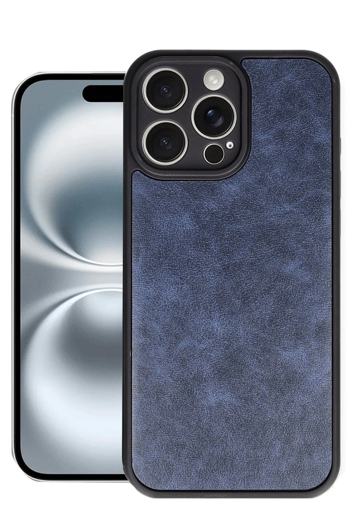 Newface iPhone 16 Pro Max Kılıf Aras Deri Kapak - Lacivert