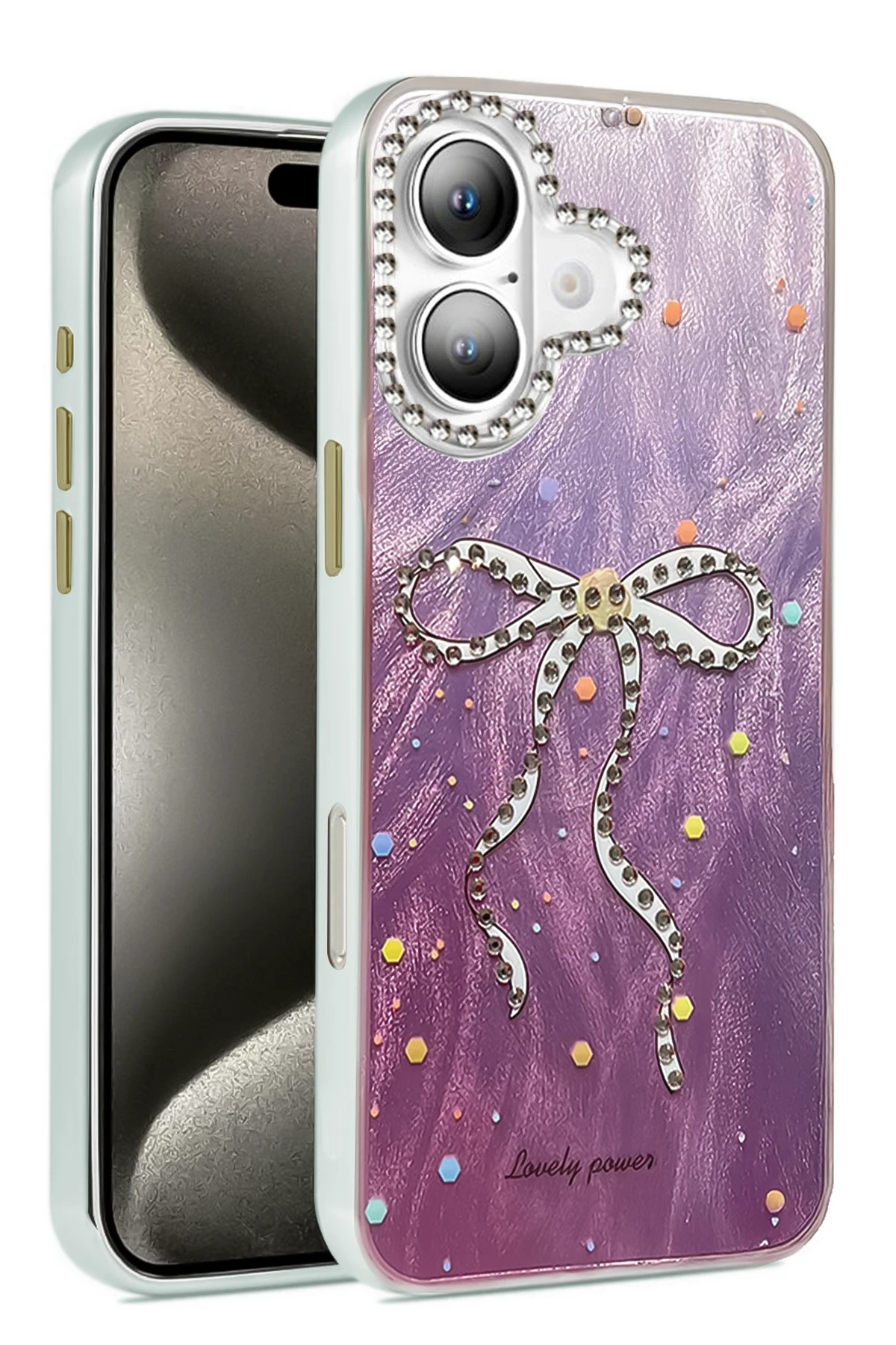 Newface iPhone 16 Plus Kılıf Blade Aynalı Desenli Kapak - Desen 1