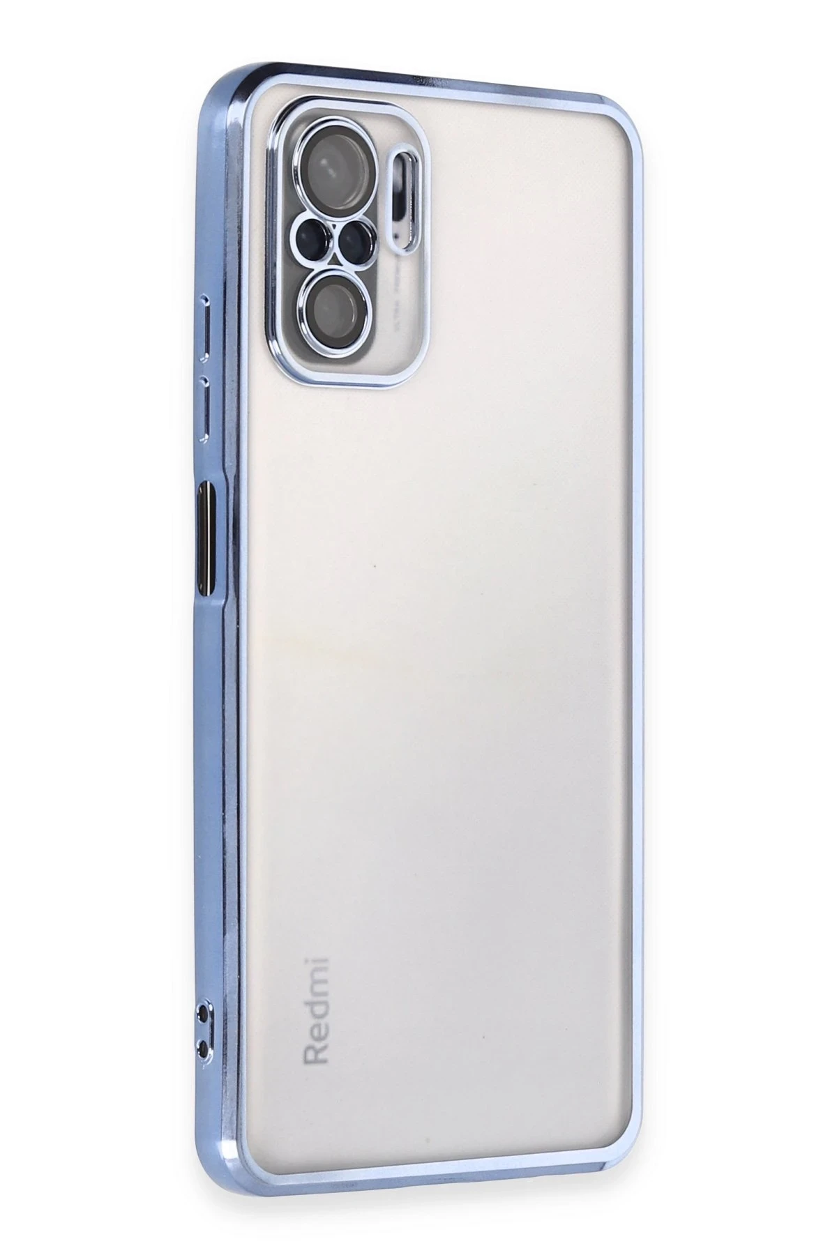 Newface Xiaomi Redmi Note 10 Kılıf Razer Lensli Silikon - Açık Mavi