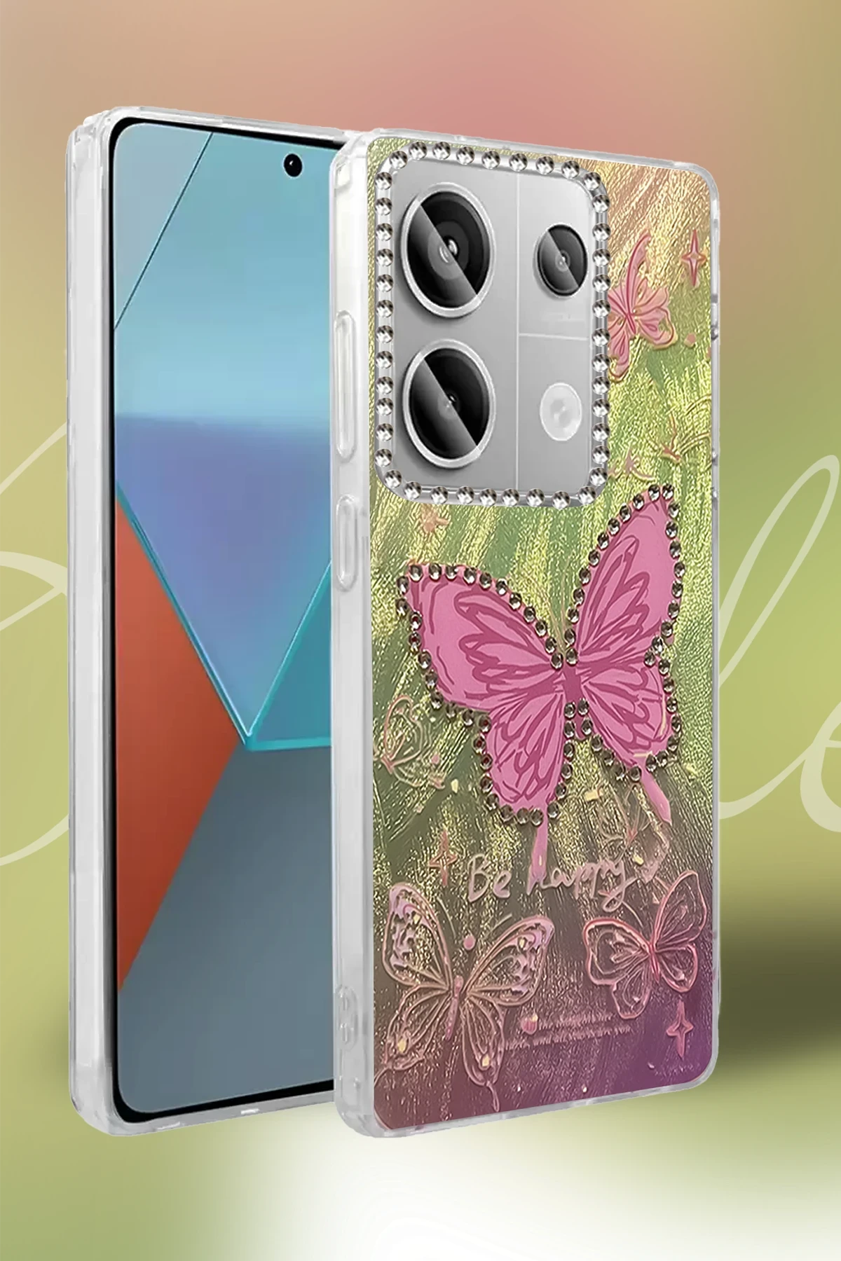 Newface Xiaomi Redmi Note 13 Pro 4G Kılıf Blade Aynalı Desenli Kapak - Desen 9