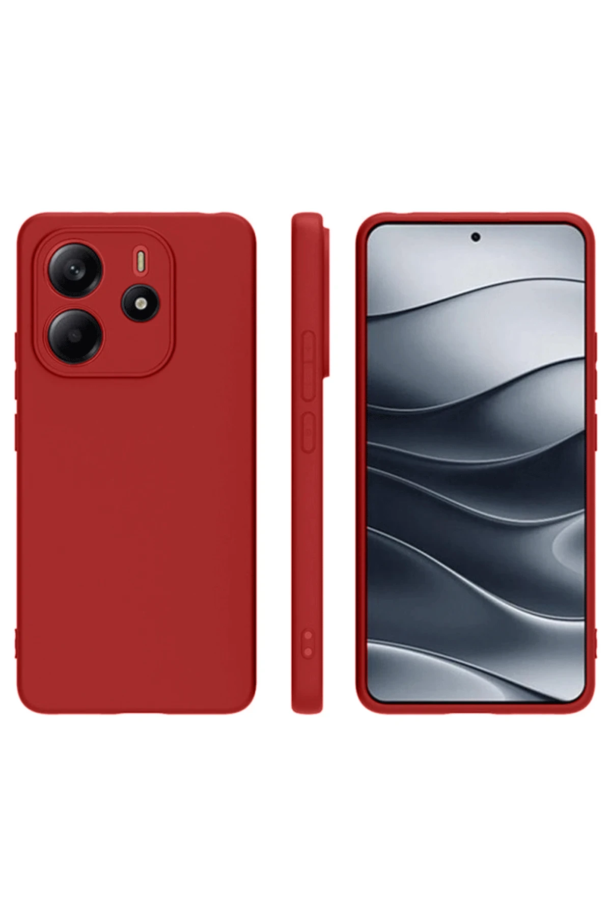 Newface Xiaomi Redmi Note 14 4G Kılıf First Silikon - Kırmızı