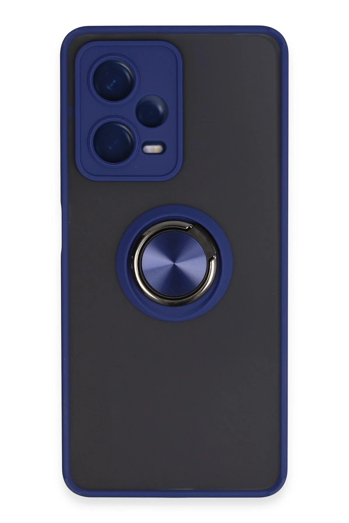 Newface Xiaomi Redmi Note 12 Pro 5G Kılıf Montreal Yüzüklü Silikon Kapak - Lacivert