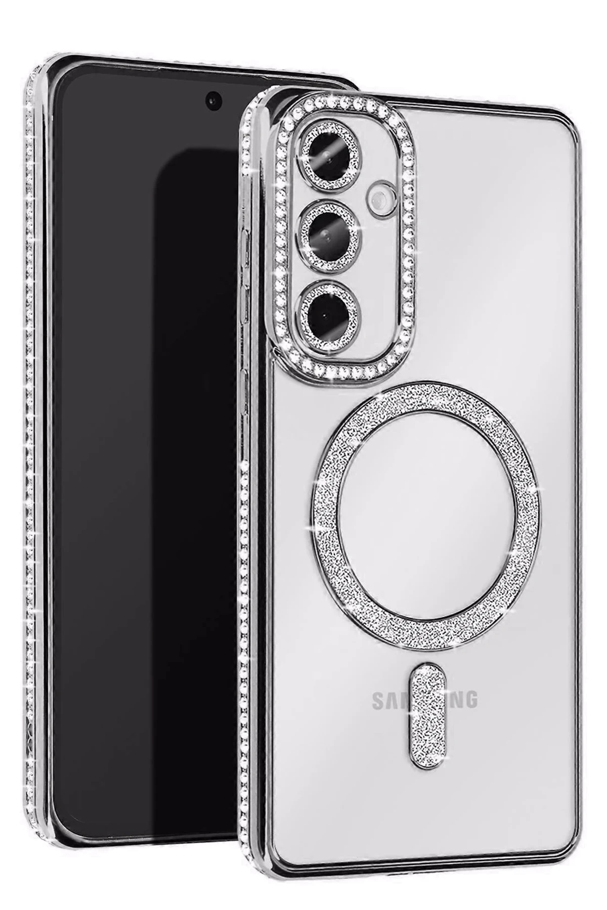 Newface Samsung Galaxy S25 Edge Joke Simli Magneticsafe Kılıf - Gümüş
