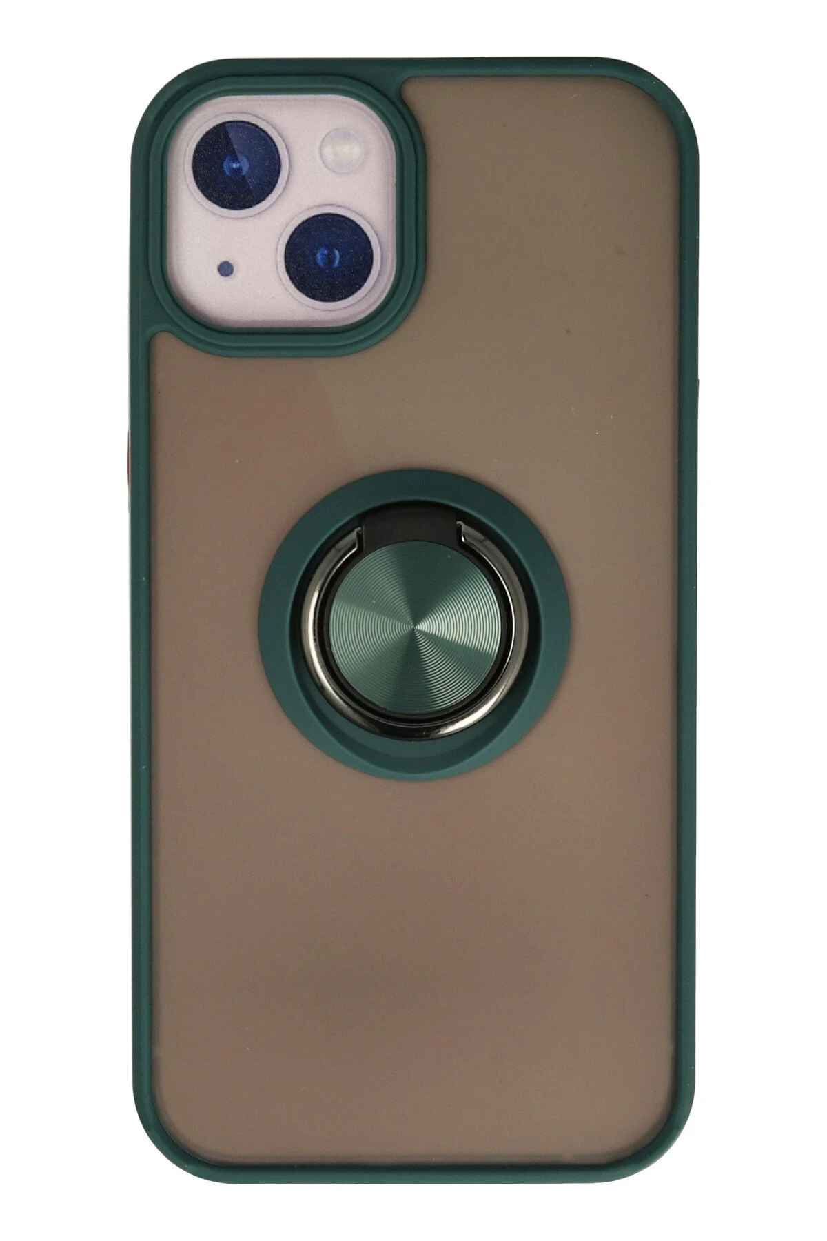 Newface iPhone 13 Mini Kılıf Montreal Yüzüklü Silikon Kapak - Yeşil