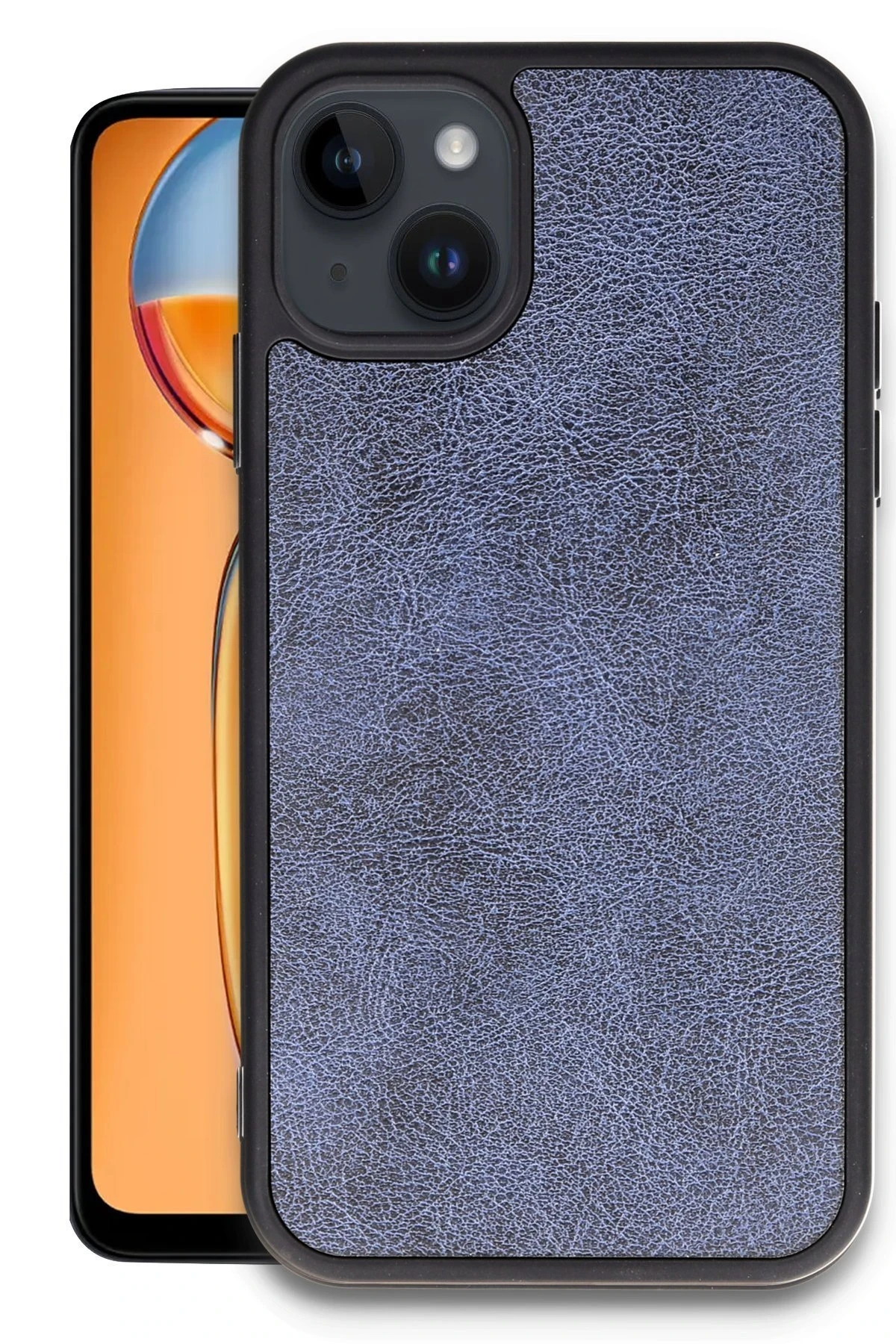 Newface iPhone 14 Kılıf Aras Deri Kapak - Lacivert