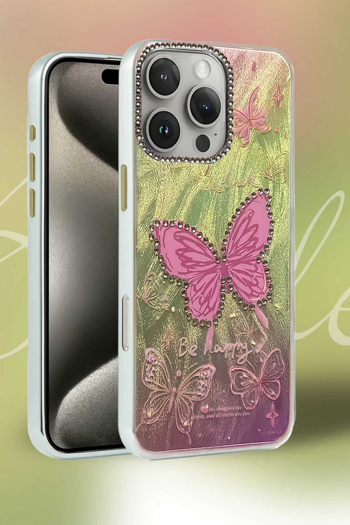 Newface iPhone 16 Plus Kılıf Blade Aynalı Desenli Kapak - Desen 5