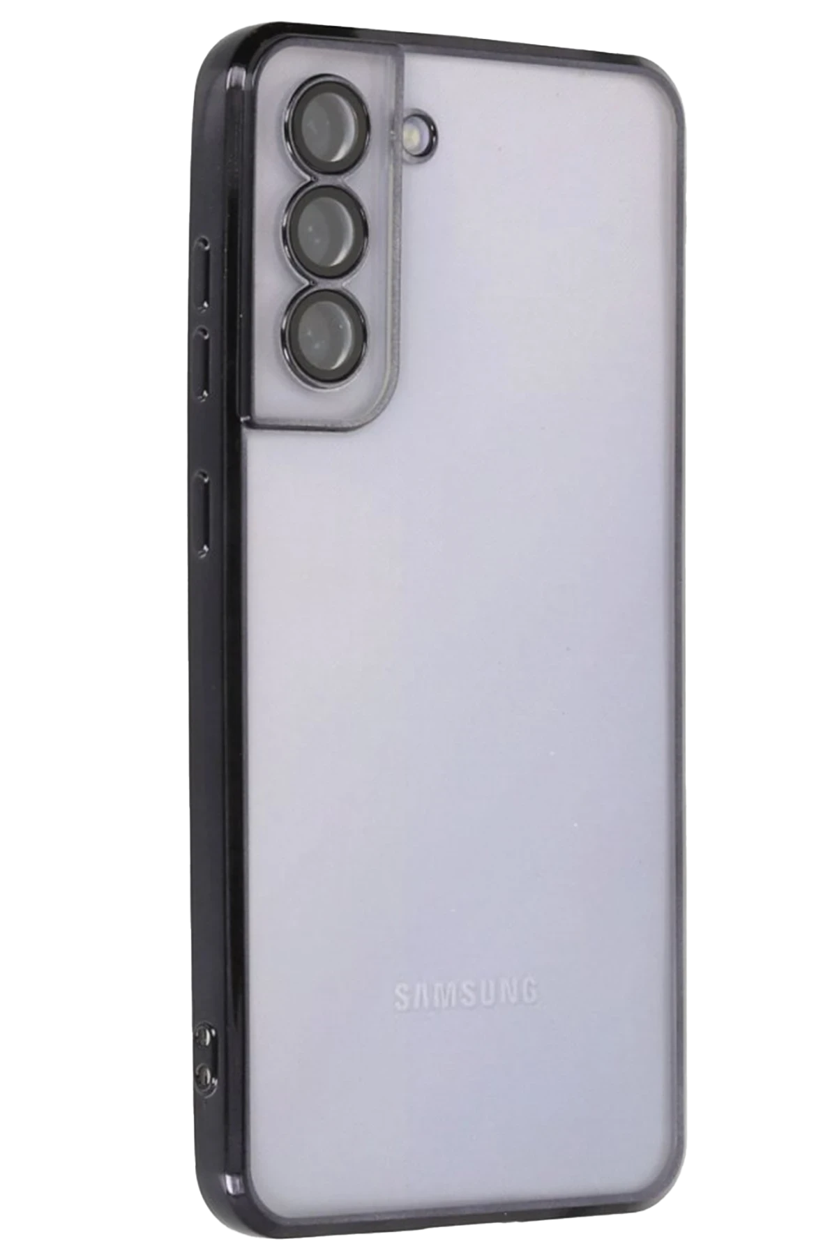 Newface Samsung Galaxy S21 FE Kılıf Razer Lensli Silikon - Siyah