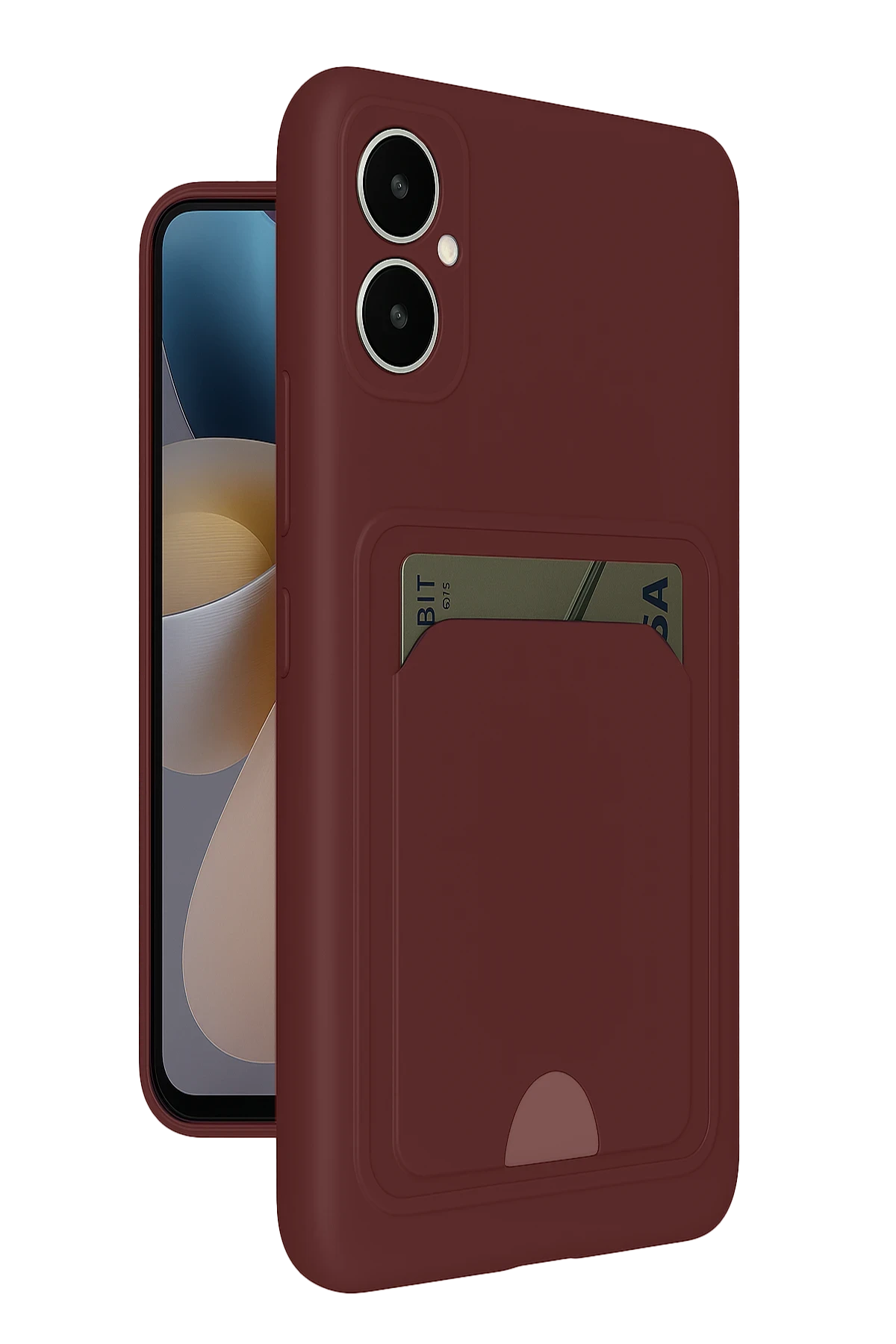 Newface Samsung Galaxy A05 Kelvin Kartvizitli Silikon - Bordo