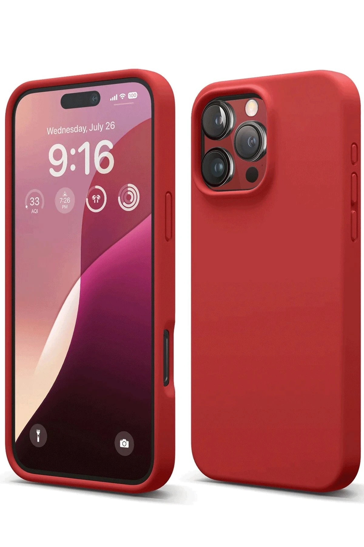 Newface iPhone 16 Pro Max Kılıf First Silikon - Kırmızı