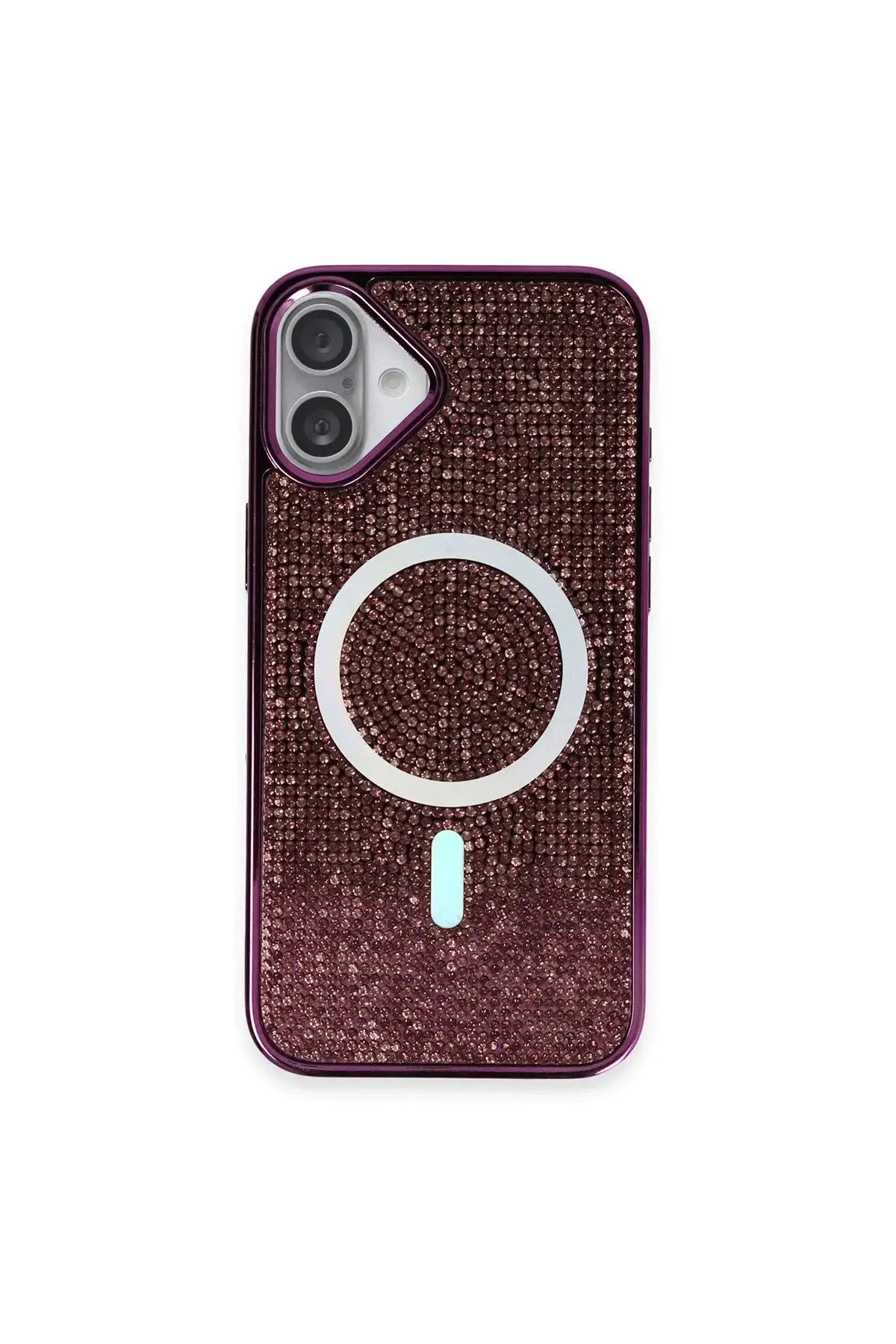 Newface iPhone 16 Kılıf Diamond Magsafe Kapak - Derin Mor