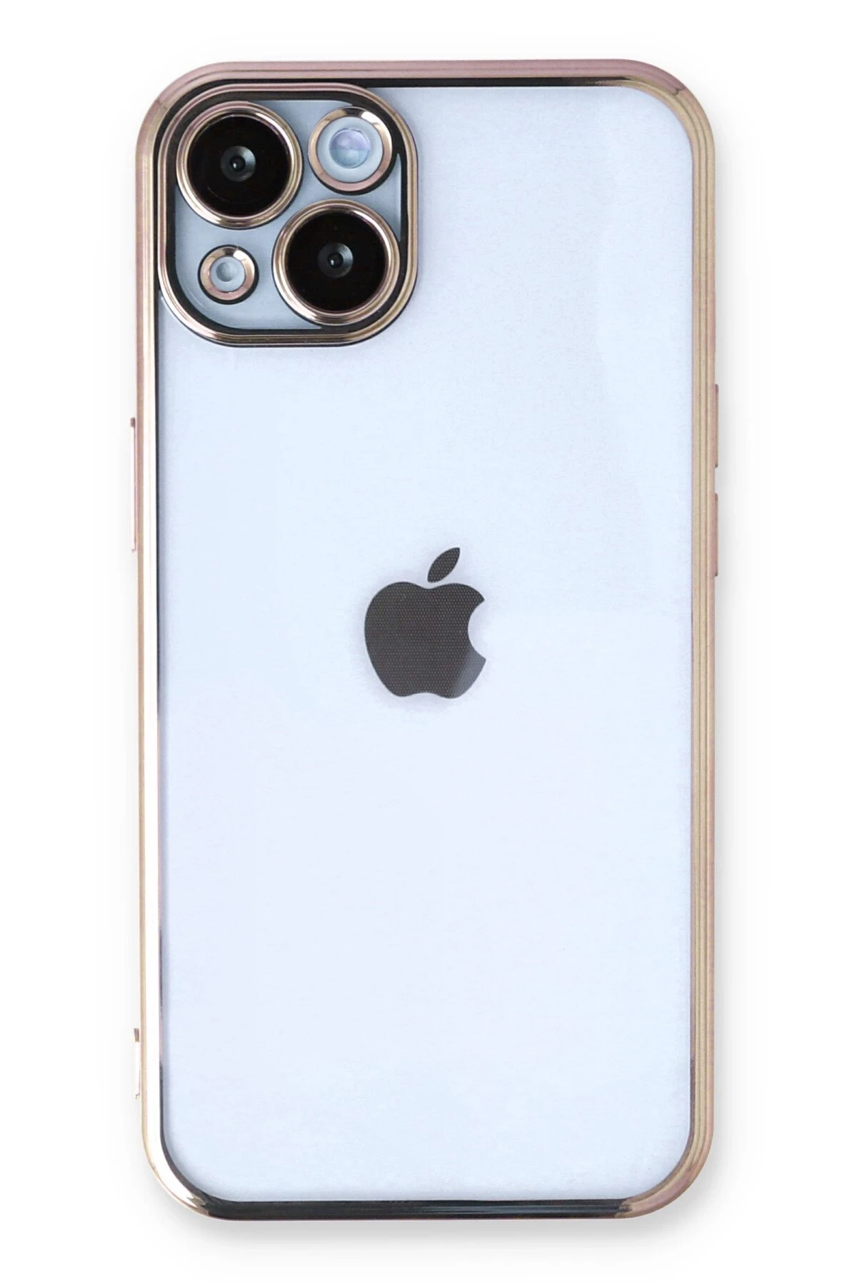 Newface iPhone 14 Kılıf Razer Lensli Silikon - Gold