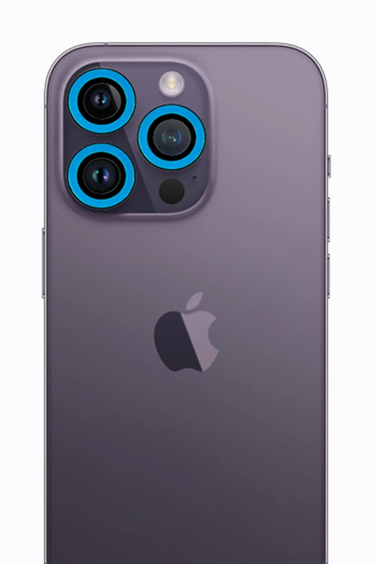 Newface iPhone 12 Pro Neon Fosforlu Kamera Lens - Mavi