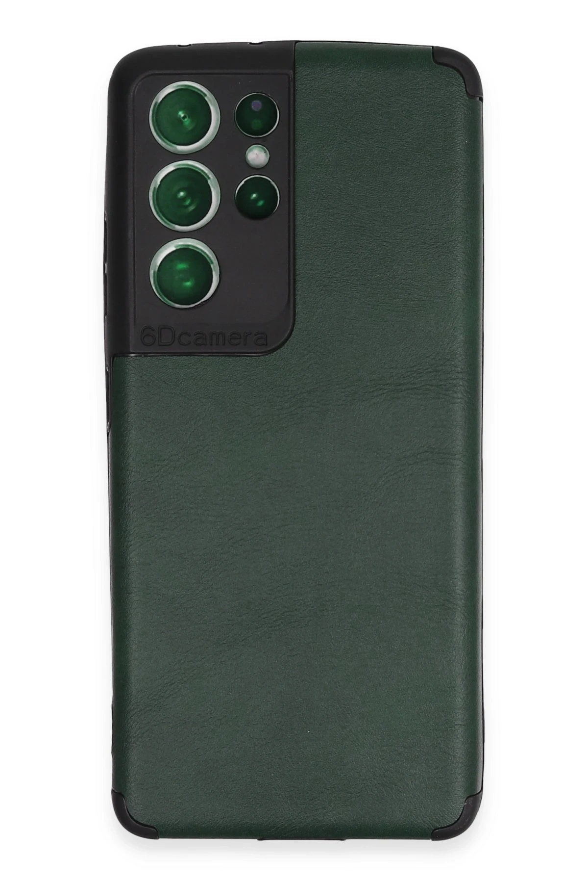 Newface Samsung Galaxy S21 Ultra Kılıf Loop Deri Silikon - Yeşil