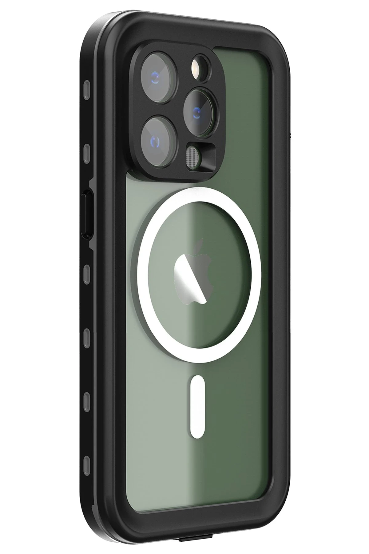 Newface iPhone 14 Pro Kılıf Red Pepper Magneticsafe Su Geçirmez Kılıf - Siyah-Gri