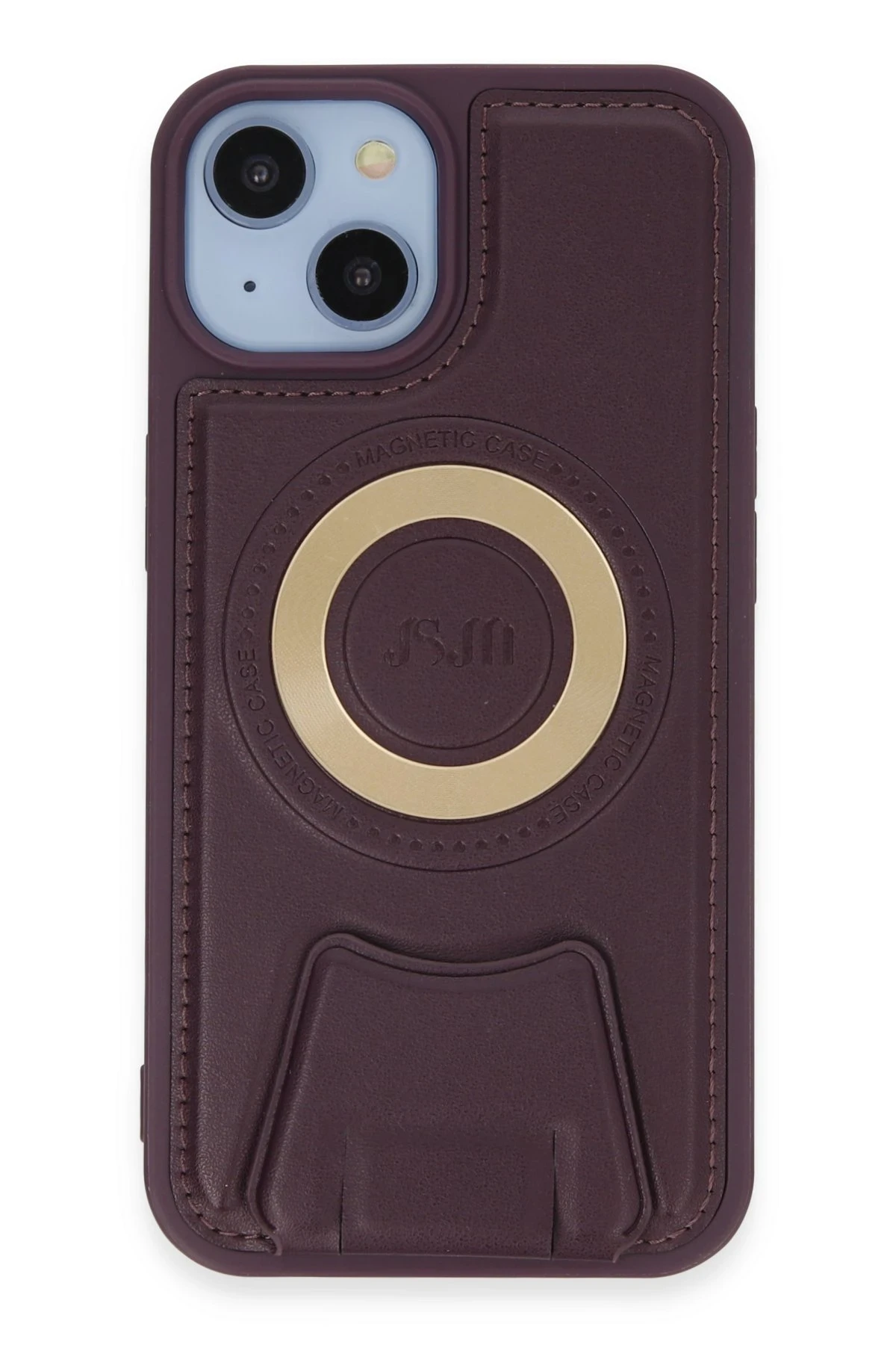 Newface iPhone 14 Kılıf Merkür Magneticsafe Standlı Kapak - Derin Mor