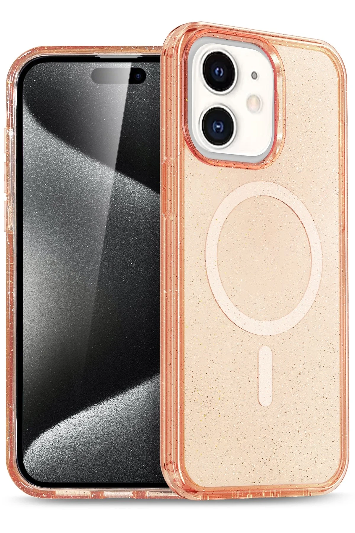 Newface iPhone 12 Kılıf Glow Magsafe Kapak - Turuncu