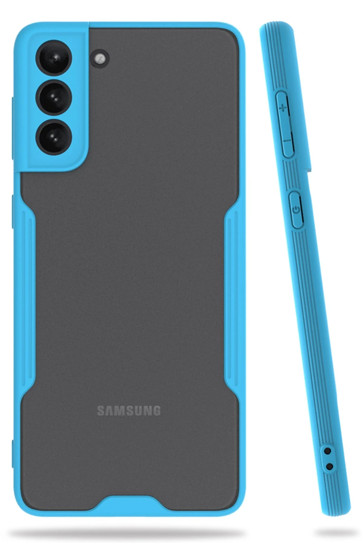 Newface Samsung Galaxy S21 Plus Kılıf Platin Silikon - Mavi