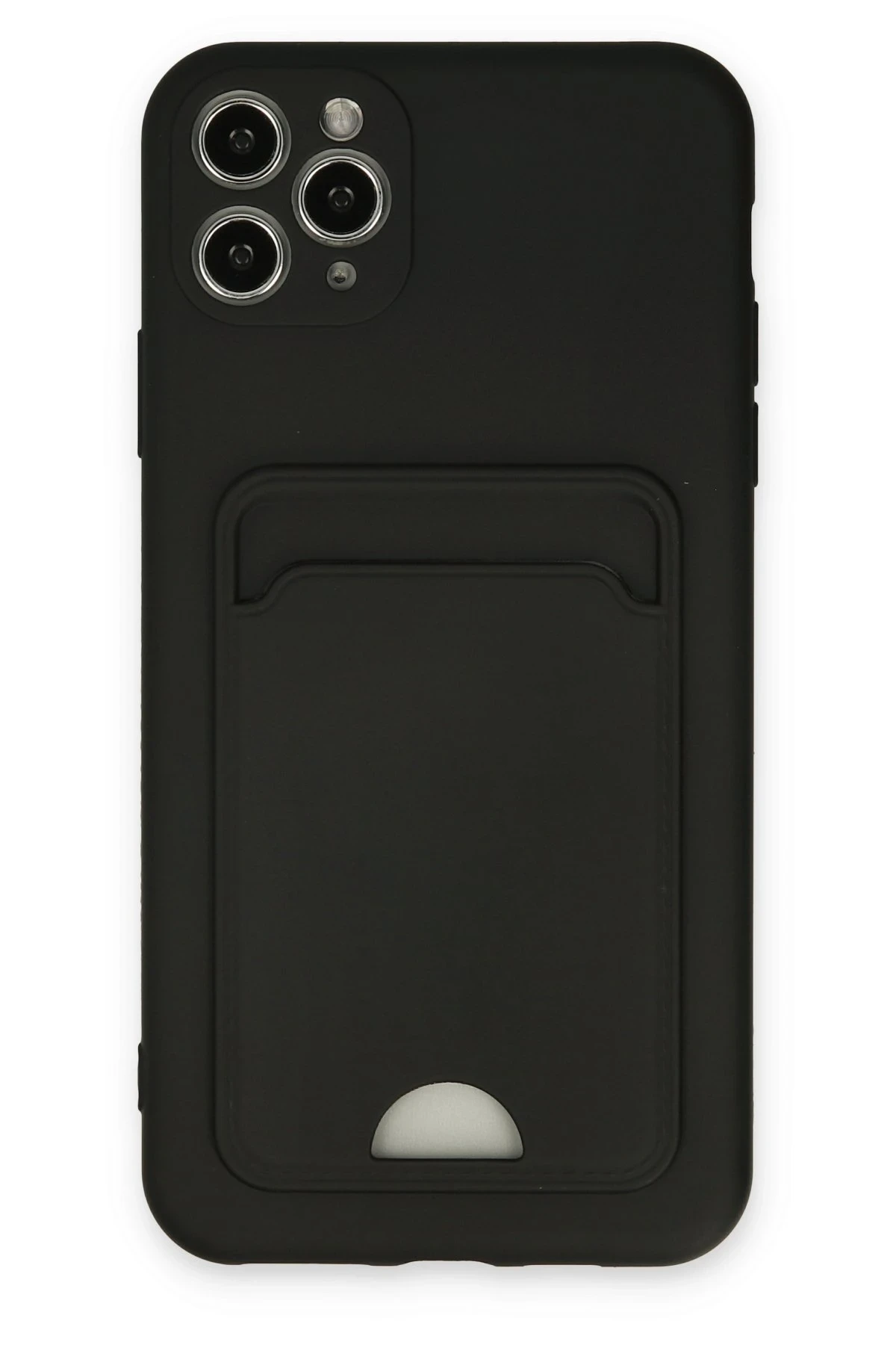 Newface iPhone 11 Pro Max Kılıf Kelvin Kartvizitli Silikon - Siyah