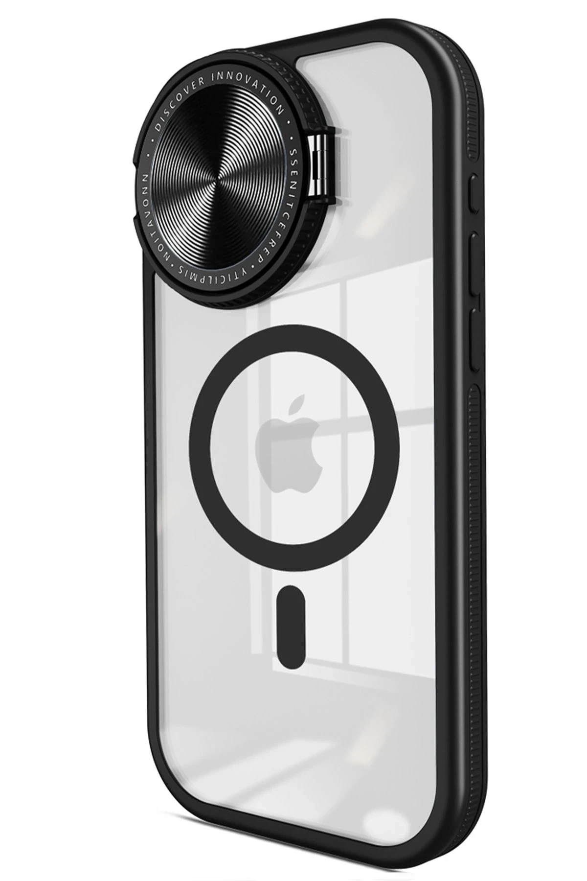 Newface iPhone 15 Pro Max Kılıf Teleskop Lens Magsafe Silikon Kapak - Siyah