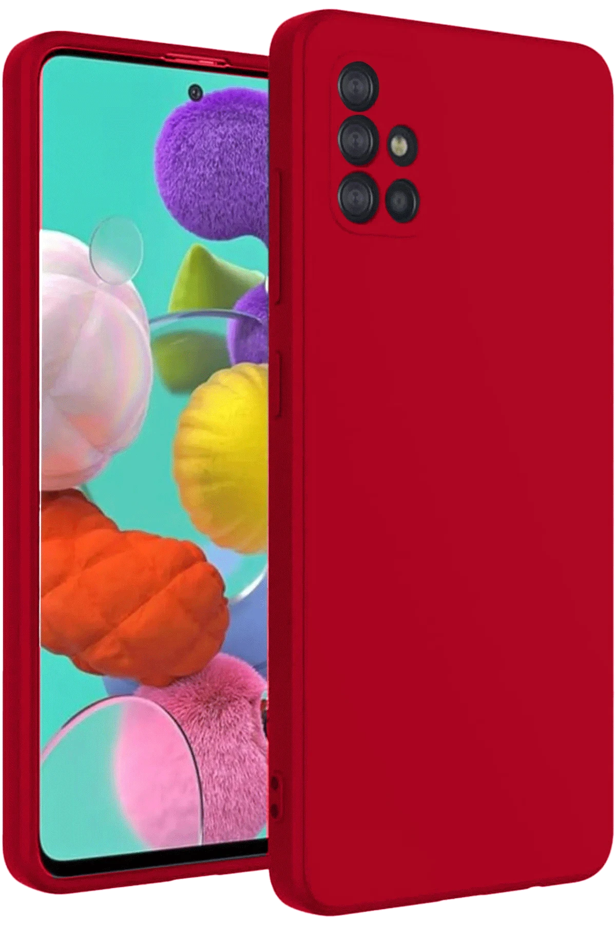 Newface Samsung Galaxy A31 Kılıf Nano içi Kadife Silikon - Kırmızı