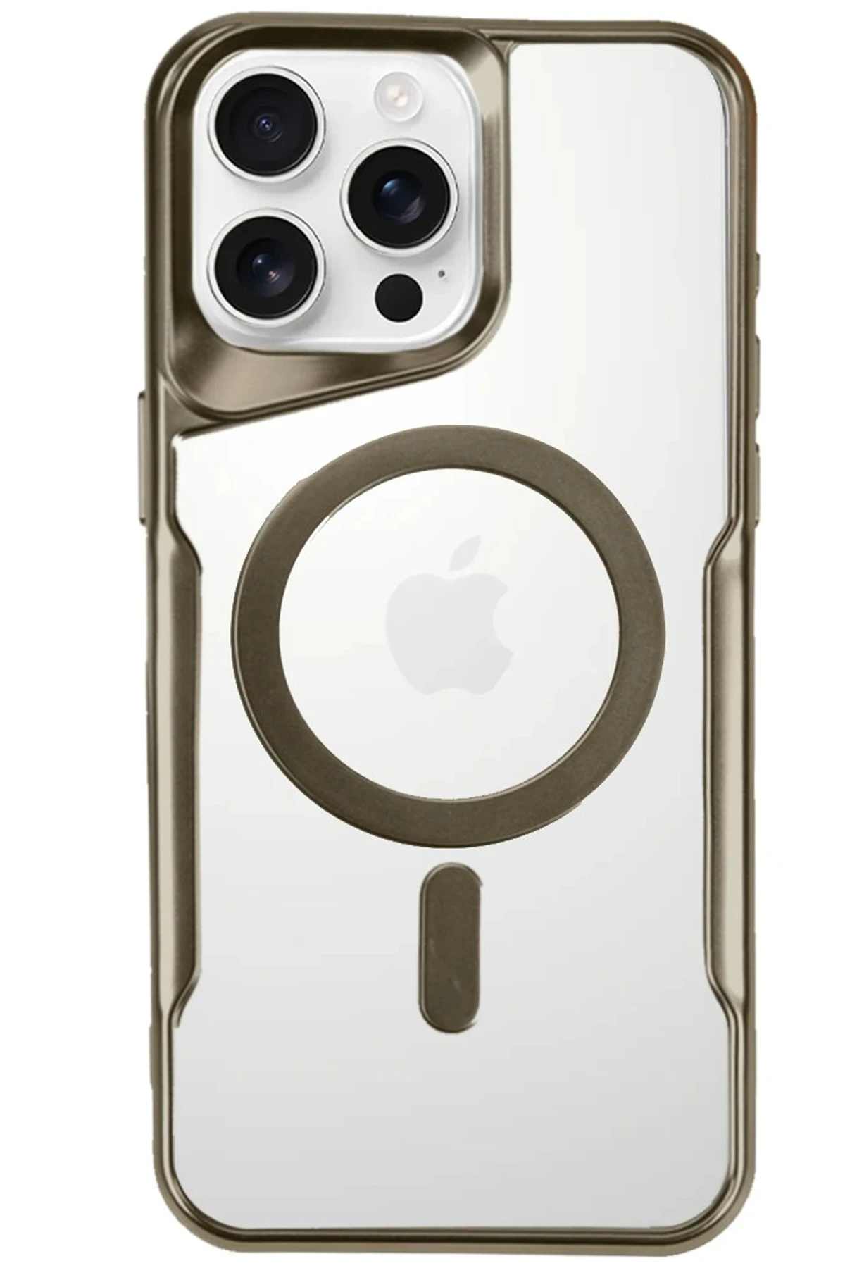 Newface iPhone 16 Pro Max Kılıf Boyi Magsafe Silikon Kapak - Çöl Titanyum