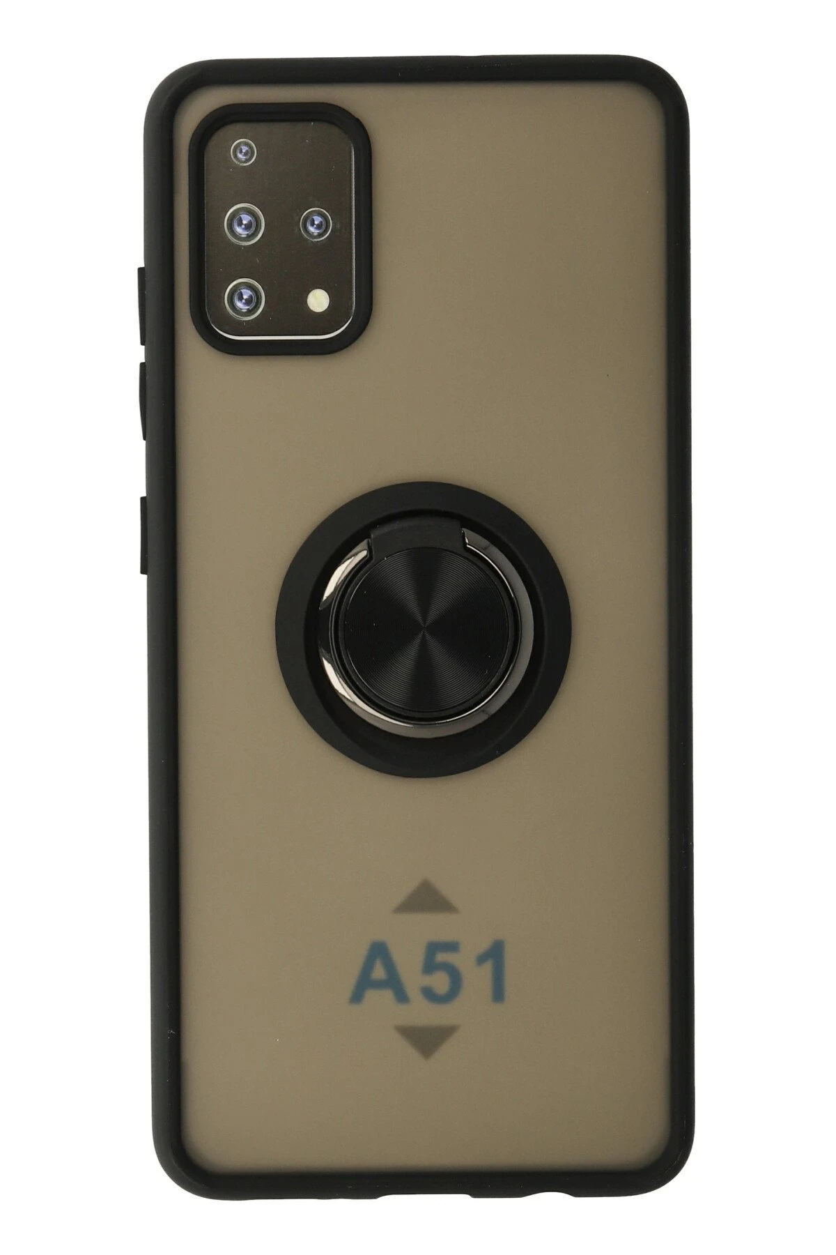 Newface Samsung Galaxy A51 Kılıf Montreal Yüzüklü Silikon Kapak - Siyah