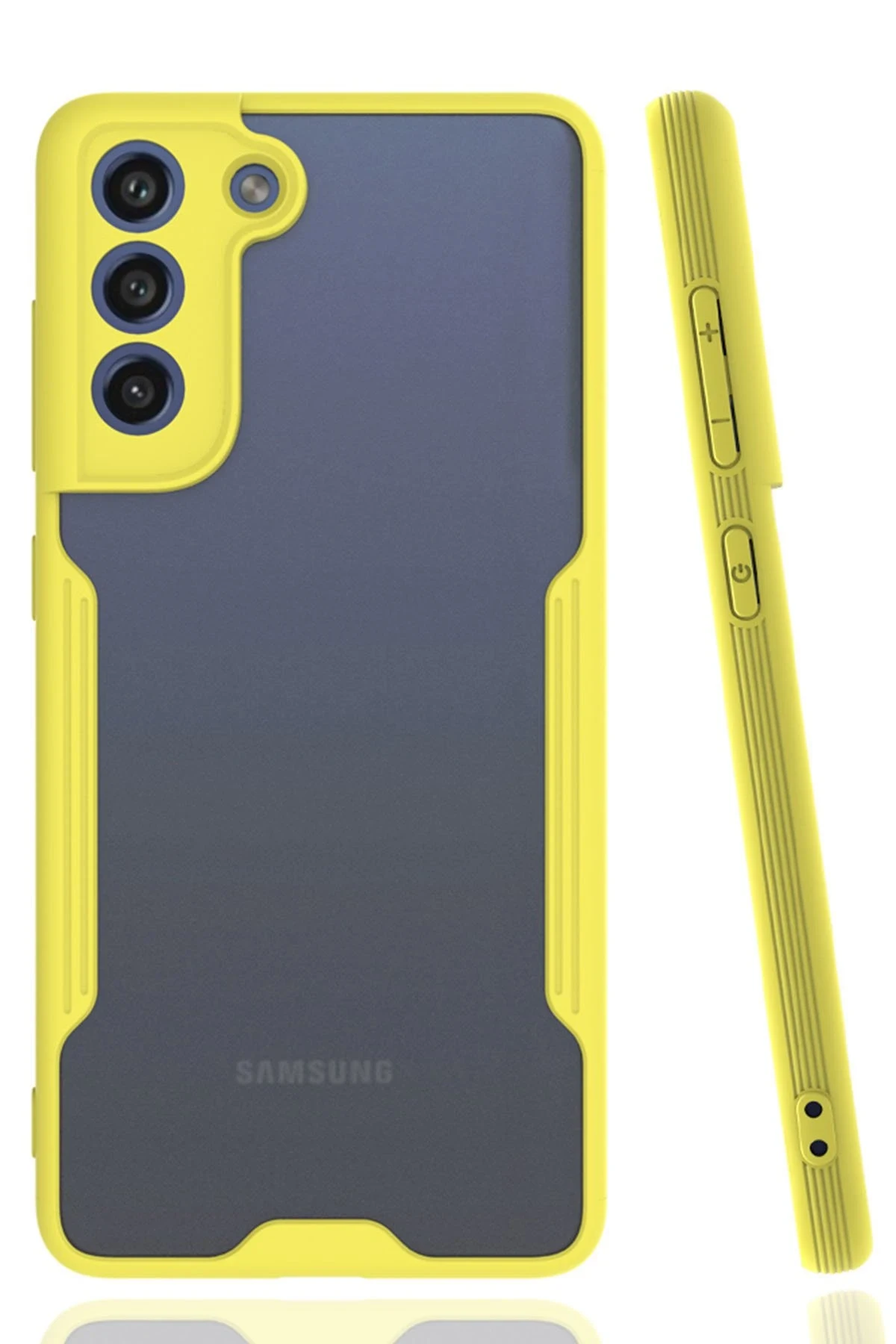 Newface Samsung Galaxy S21 FE Kılıf Platin Silikon - Sarı