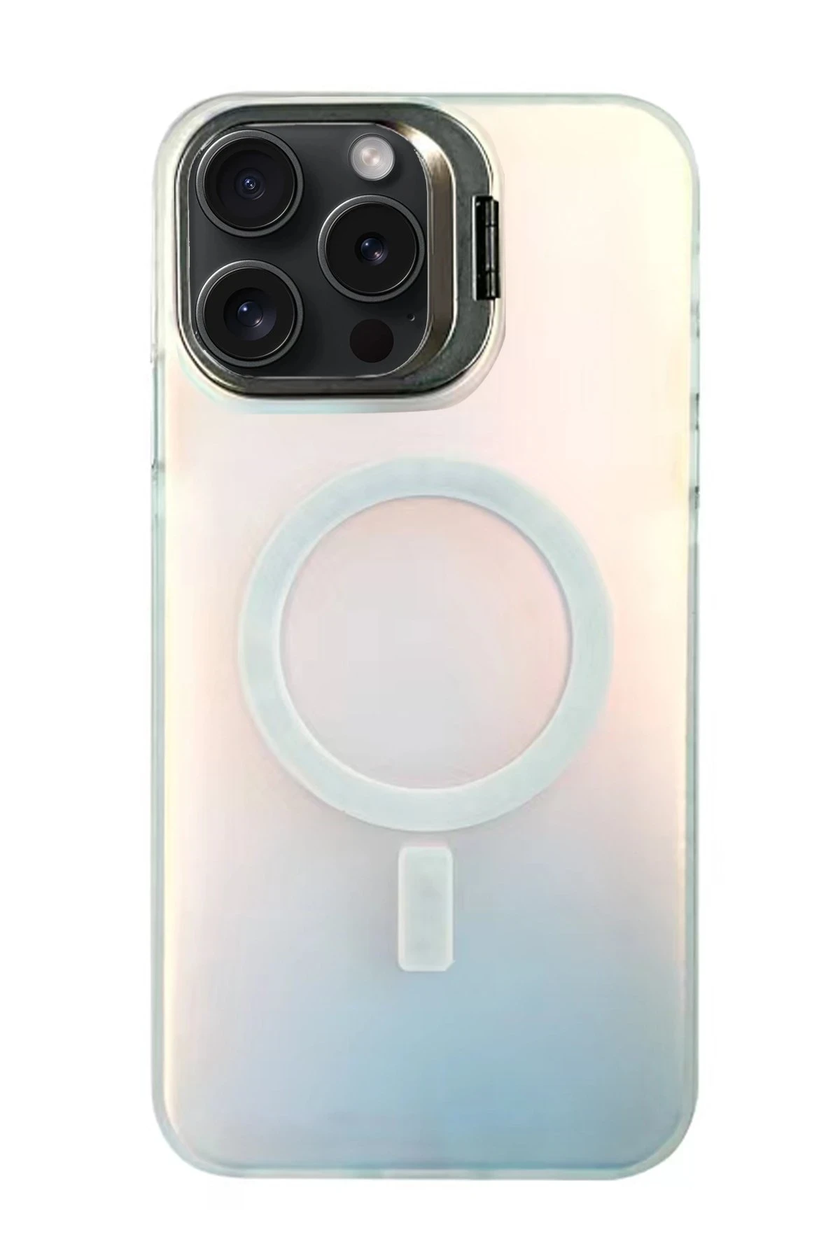 Newface iPhone 15 Pro Primera Magsafe Standlı Kapak - Beyaz