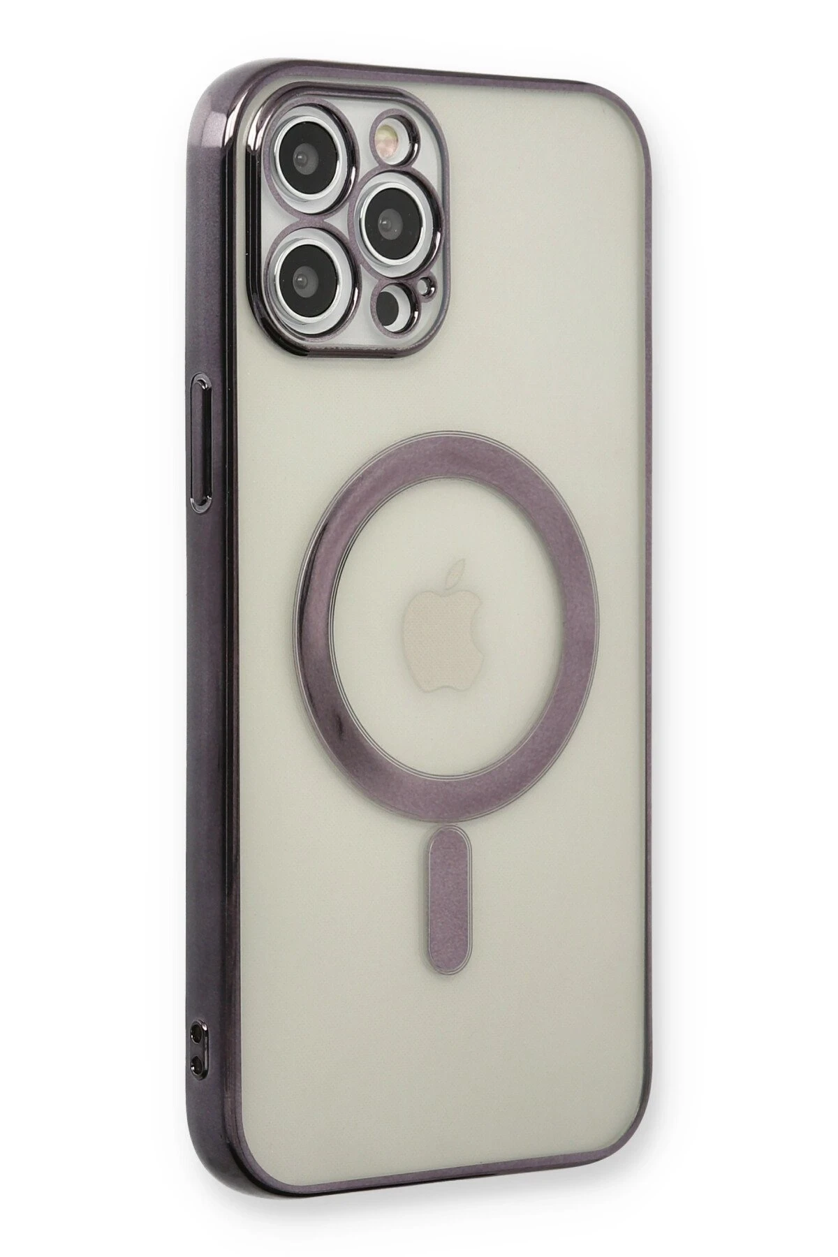 Newface iPhone 12 Pro Max Kılıf Magneticsafe Lazer Silikon - Siyah