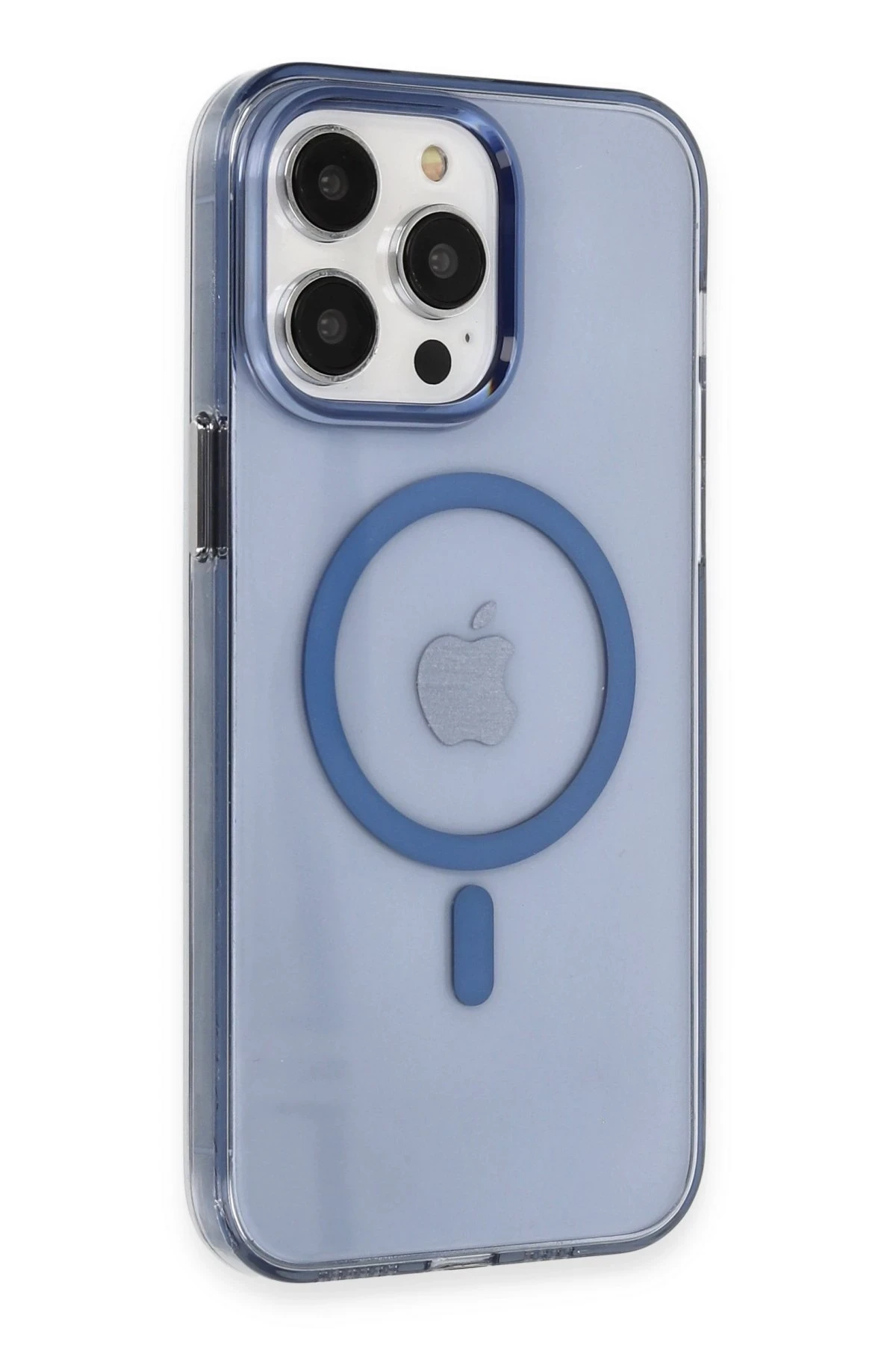 Newface iPhone 14 Pro Max Kılıf Tron Şeffaf Magsafe Kapak - Mavi