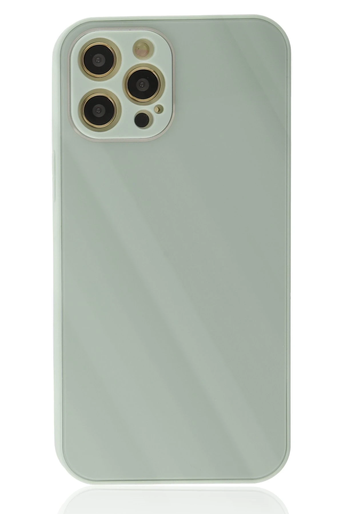 Newface iPhone 12 Pro Kılıf Glass Kapak - Turkuaz